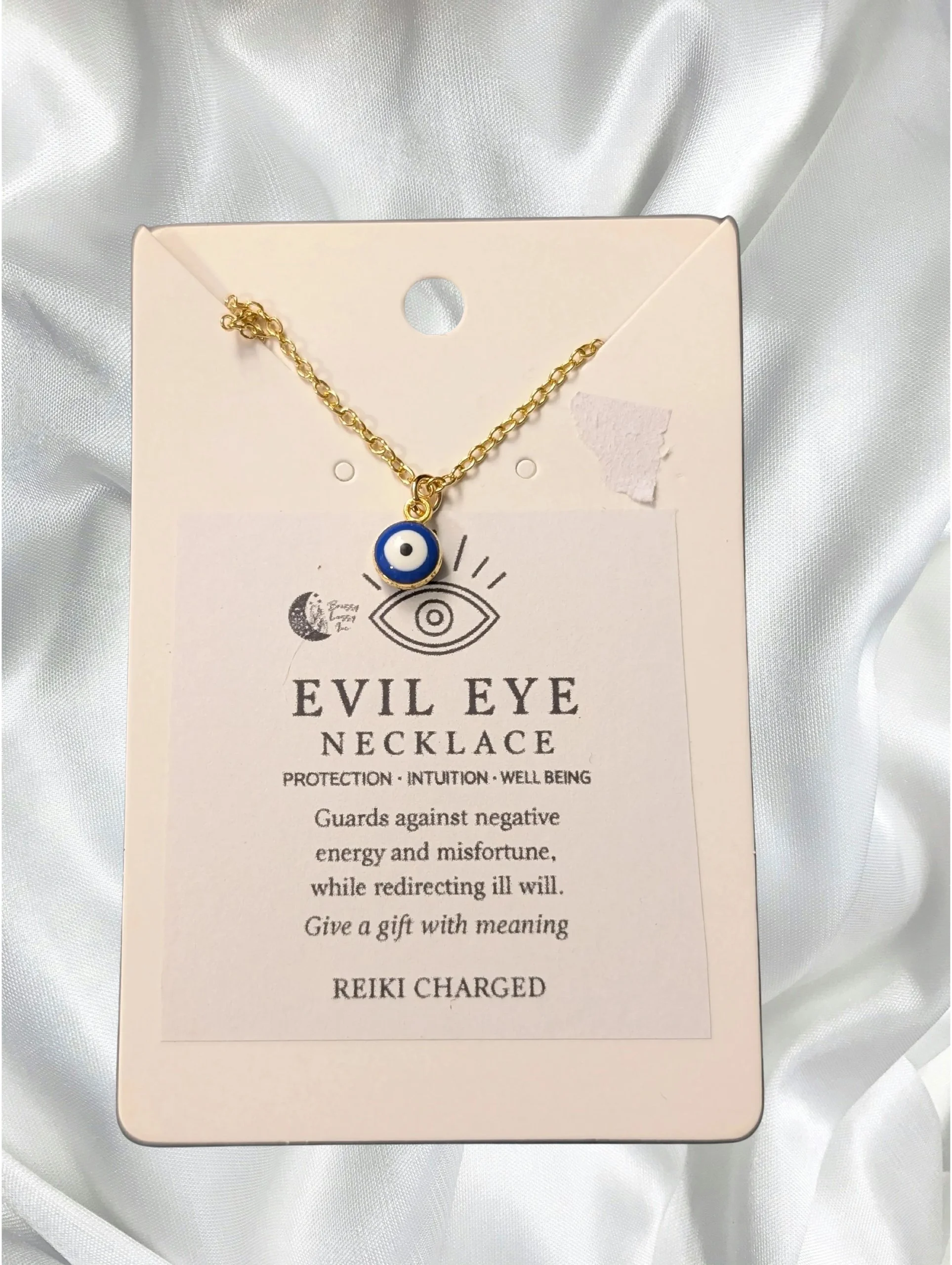 🧿 Evil Eye Necklace – Gold Plated Sterling Chain (18")