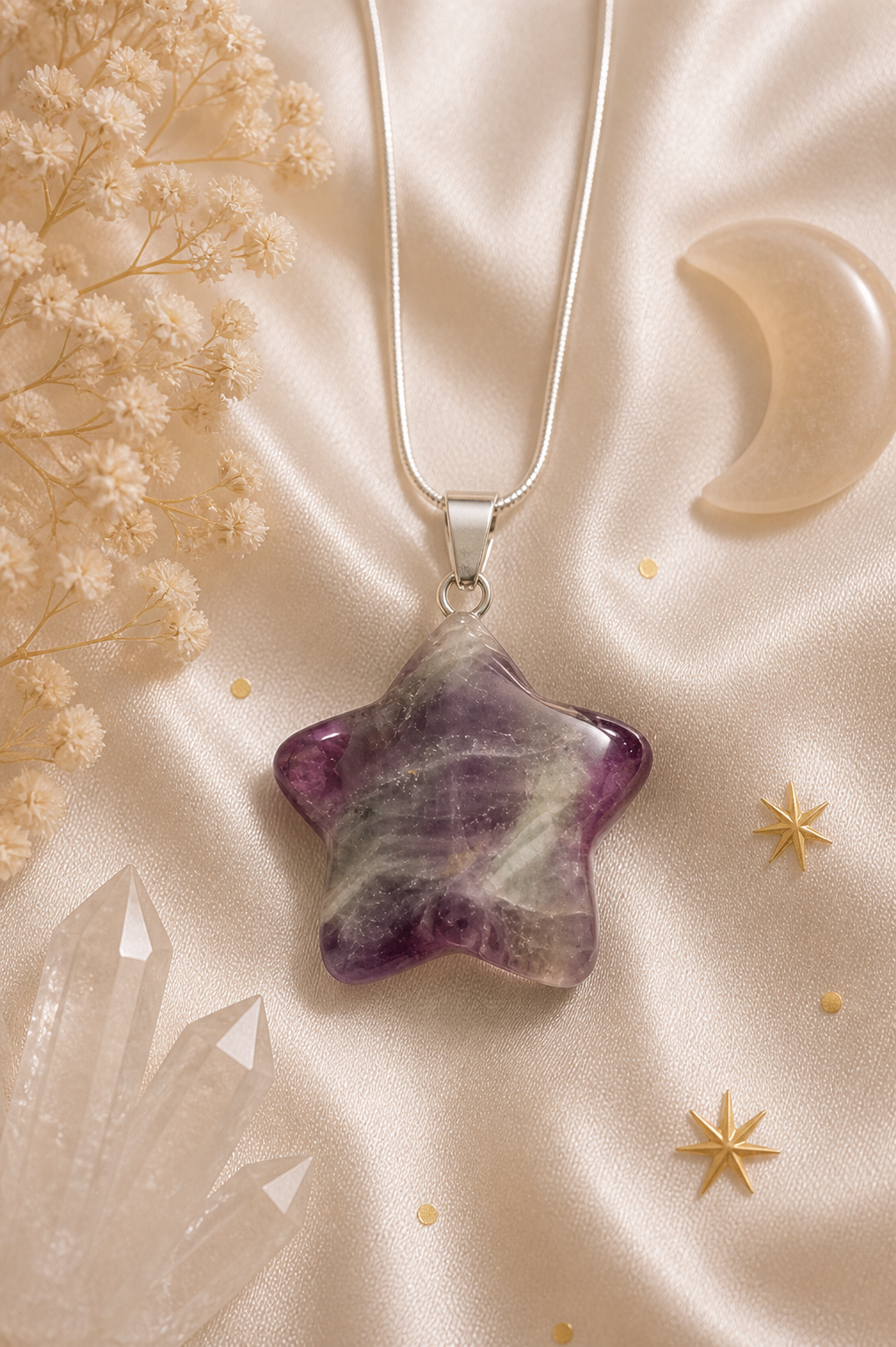 Amethyst Star Pendant Necklace  ✨ Intuition • Inspiration • Spiritual Calm