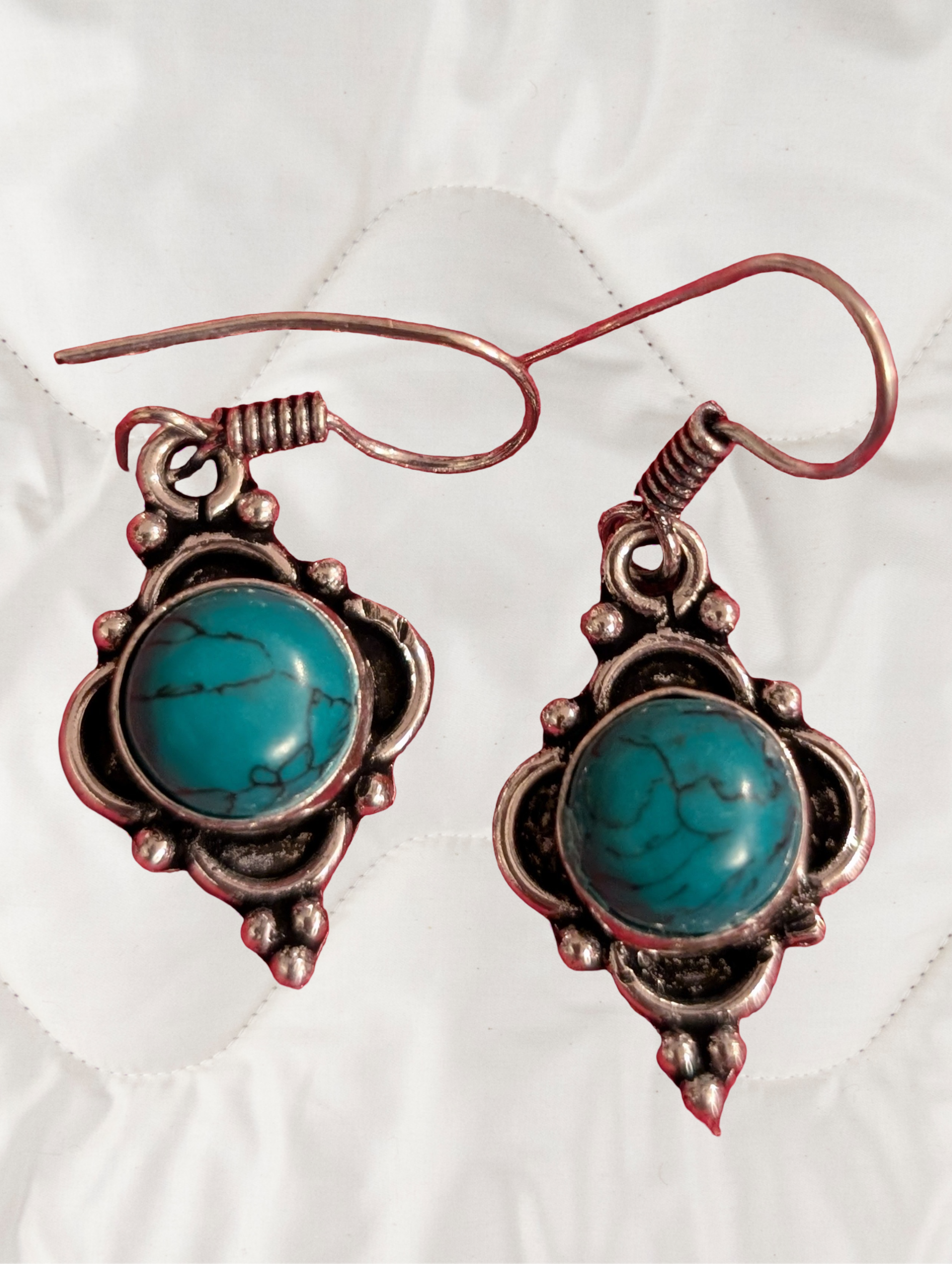 🩵✨ Turquoise Scrollwork Drop Earrings ✨🩵