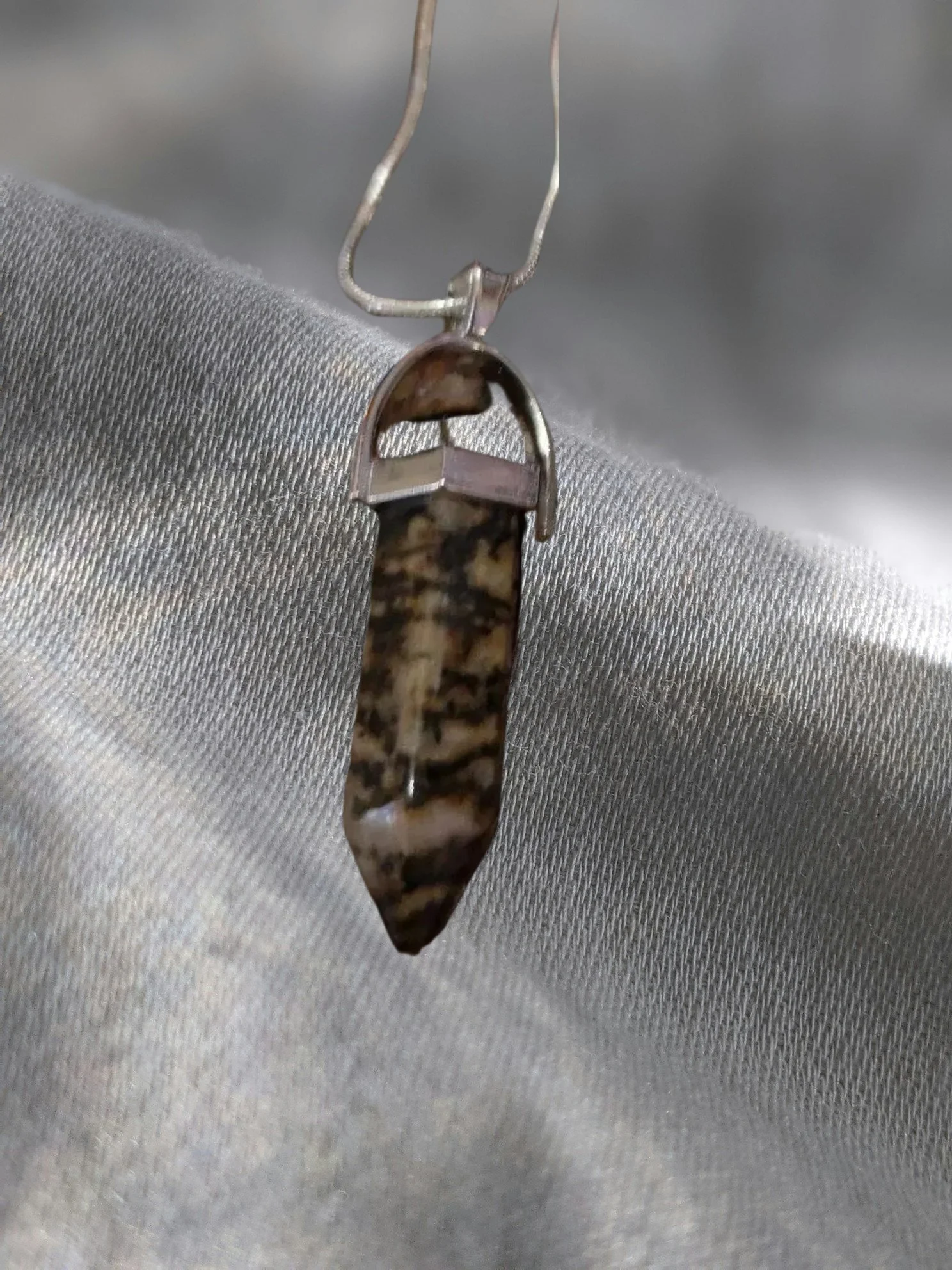 🌸 Rhodonite Point Pendant Necklace ✨ Love • Balance • Inner Strength