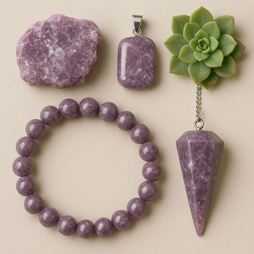 Lepidolite
Calm • Emotional Balance • Ease - Pendants, bracelet & crystals