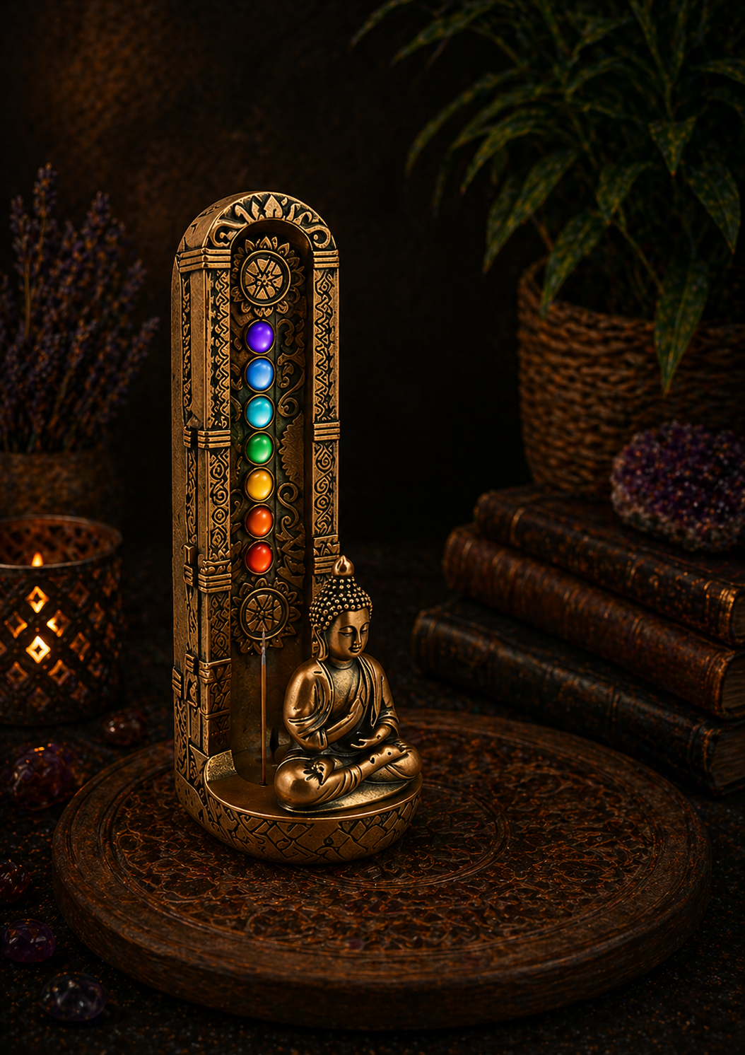 Buddha Chakra Incense Tower – Meditation & Altar Decor