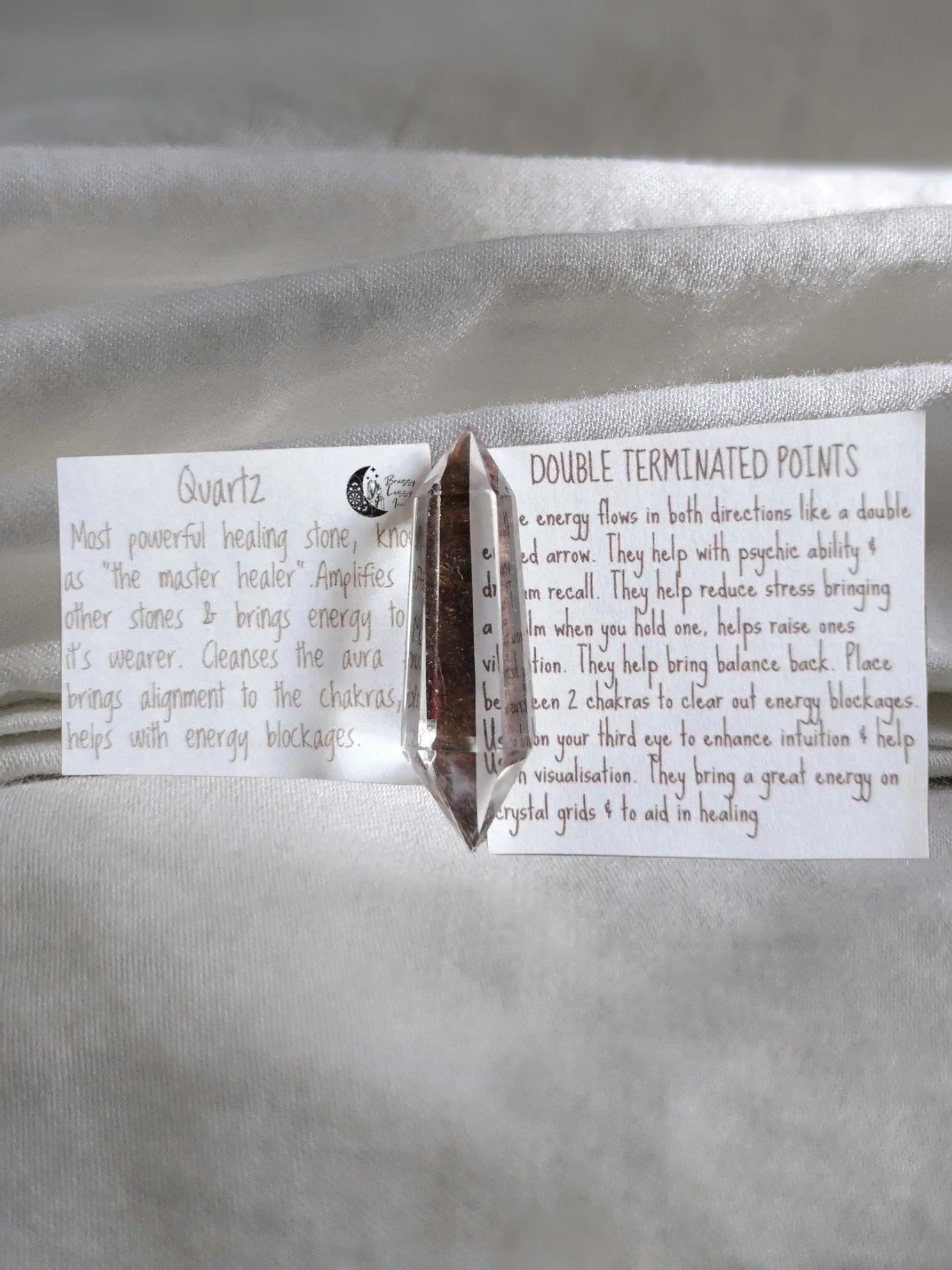 Double Terminated Quartz Point (up to 2½") – Flow, Focus & Crystal Harmony