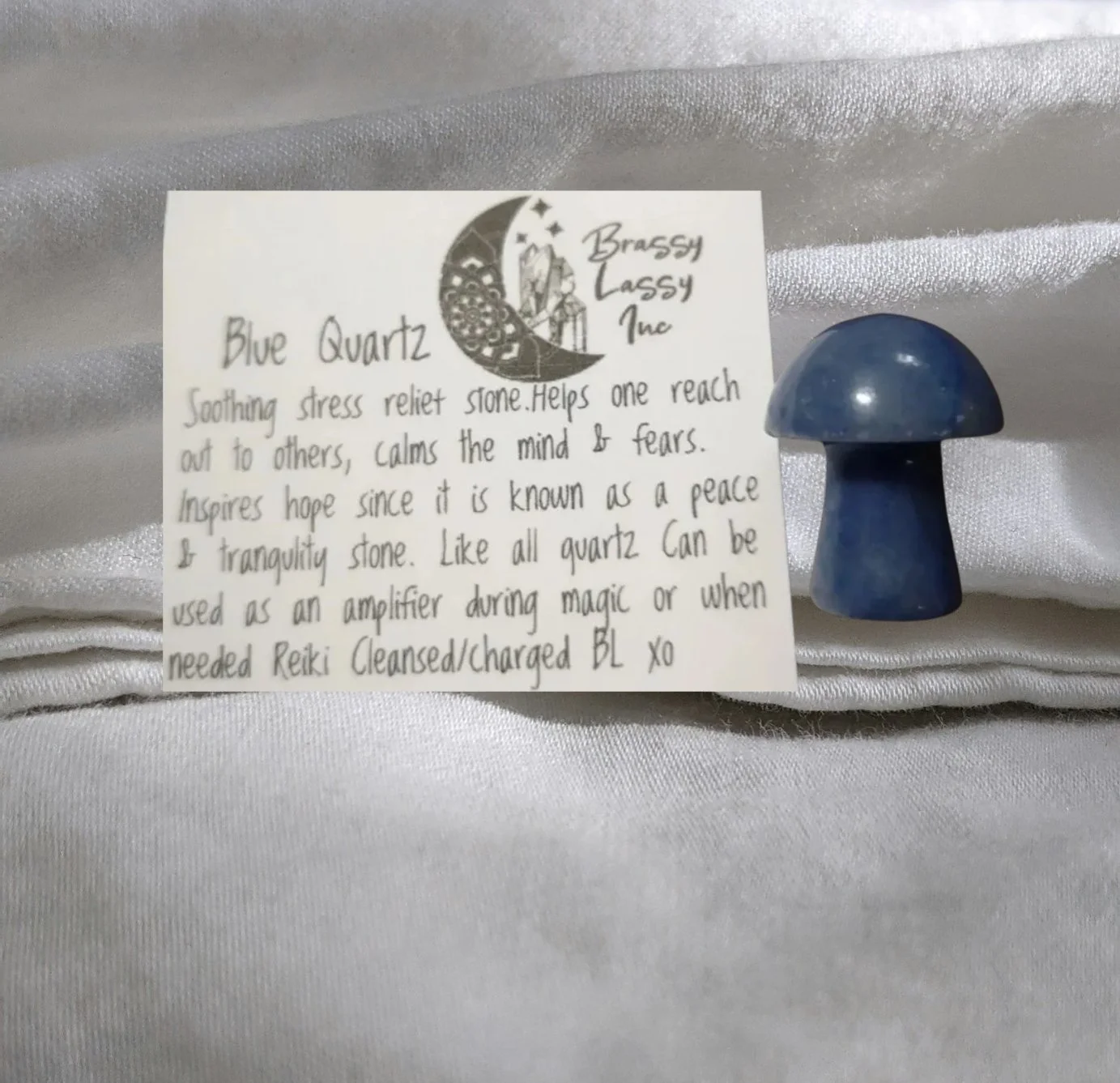 🍄 Blue Quartz Mini Mushroom (1")  💙 Calm • Clear Communication • Peace • Balance • Emotional Ease