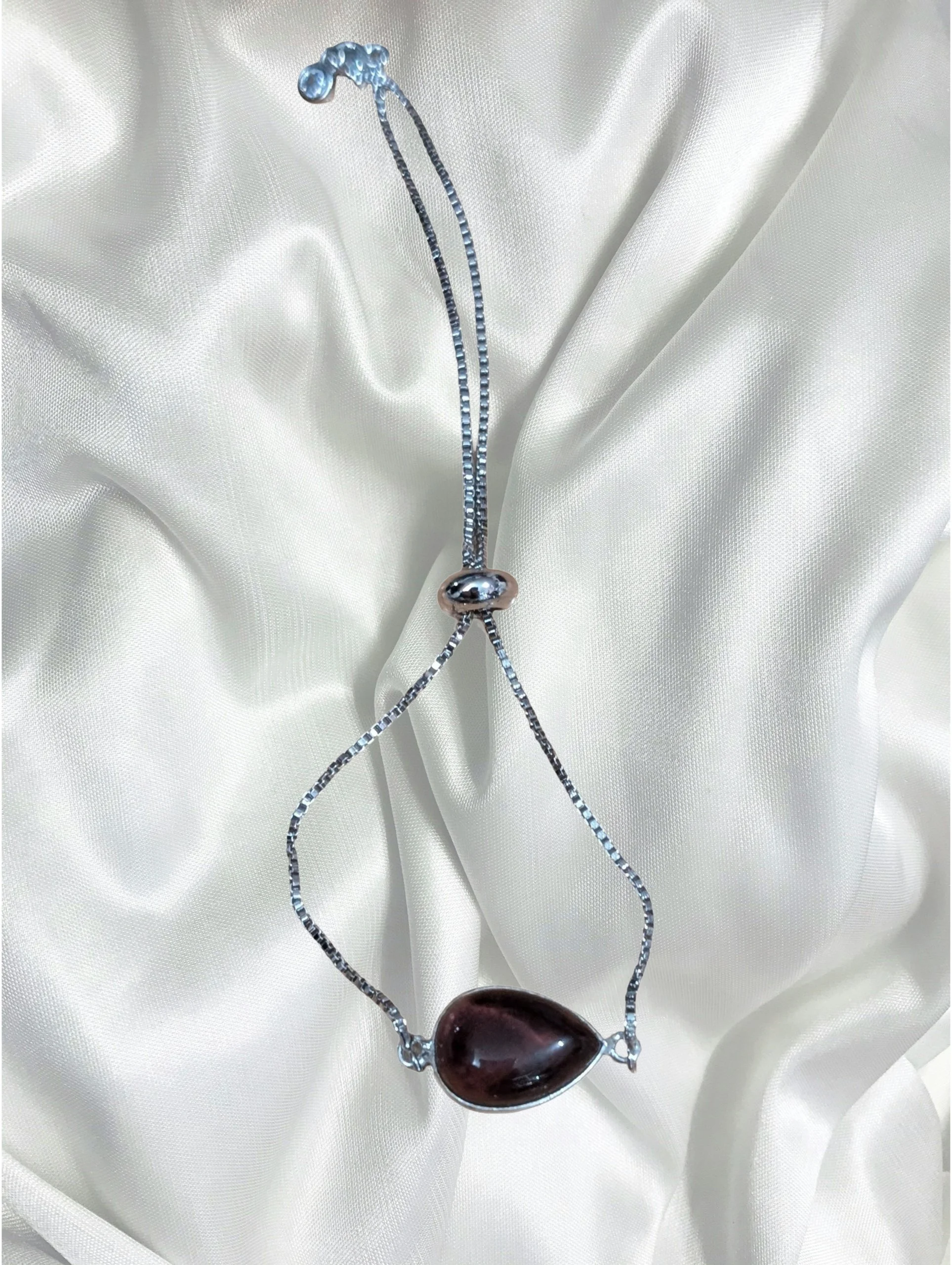 Amethyst Oval Slider Bracelet – Sterling Silver