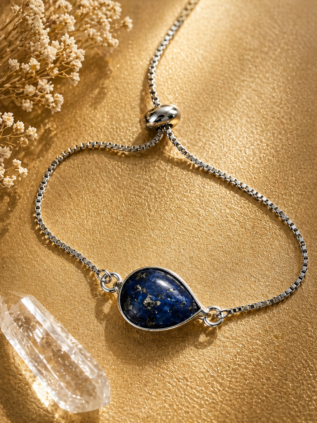 Lapis Lazuli Slider Bracelet – Sterling Silver