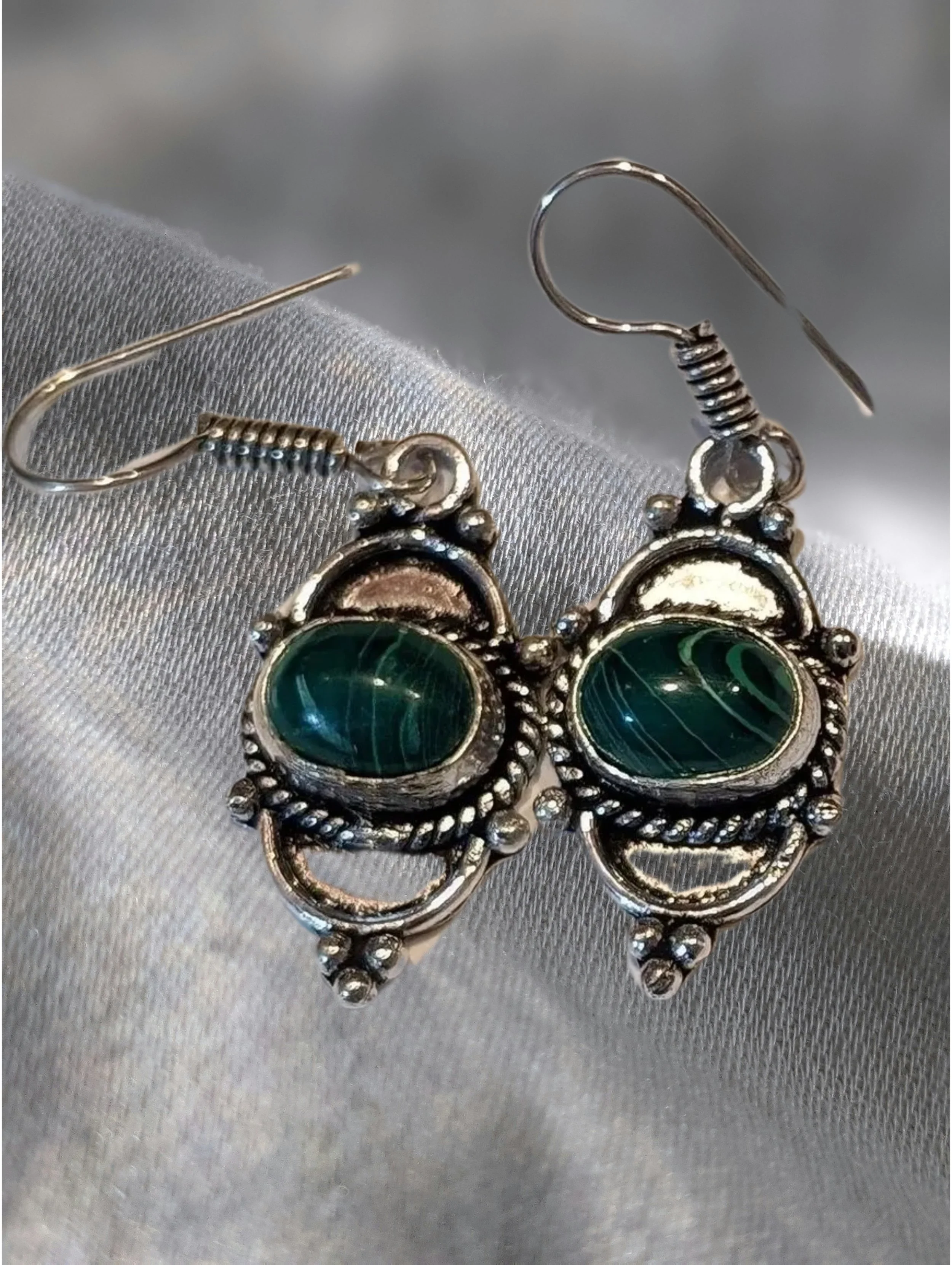 💚✨ Malachite Shield Talisman Drop Earrings ✨💚  Protection • Emotional Healing • Stability • Energetic Boundaries