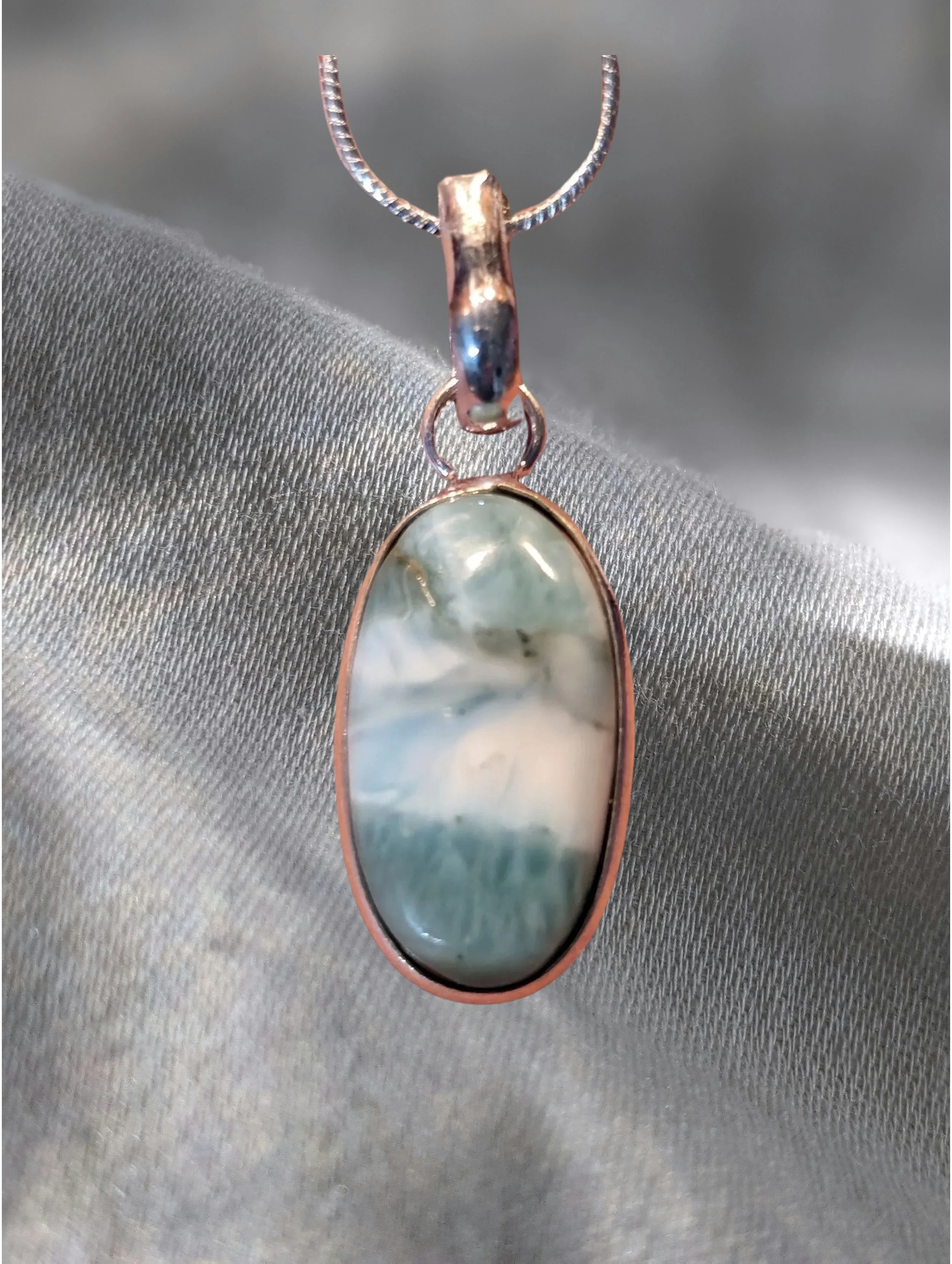 🌊✨ Larimar Oval Pendant ✨🌊 Peace • Healing • Emotional Clarity
