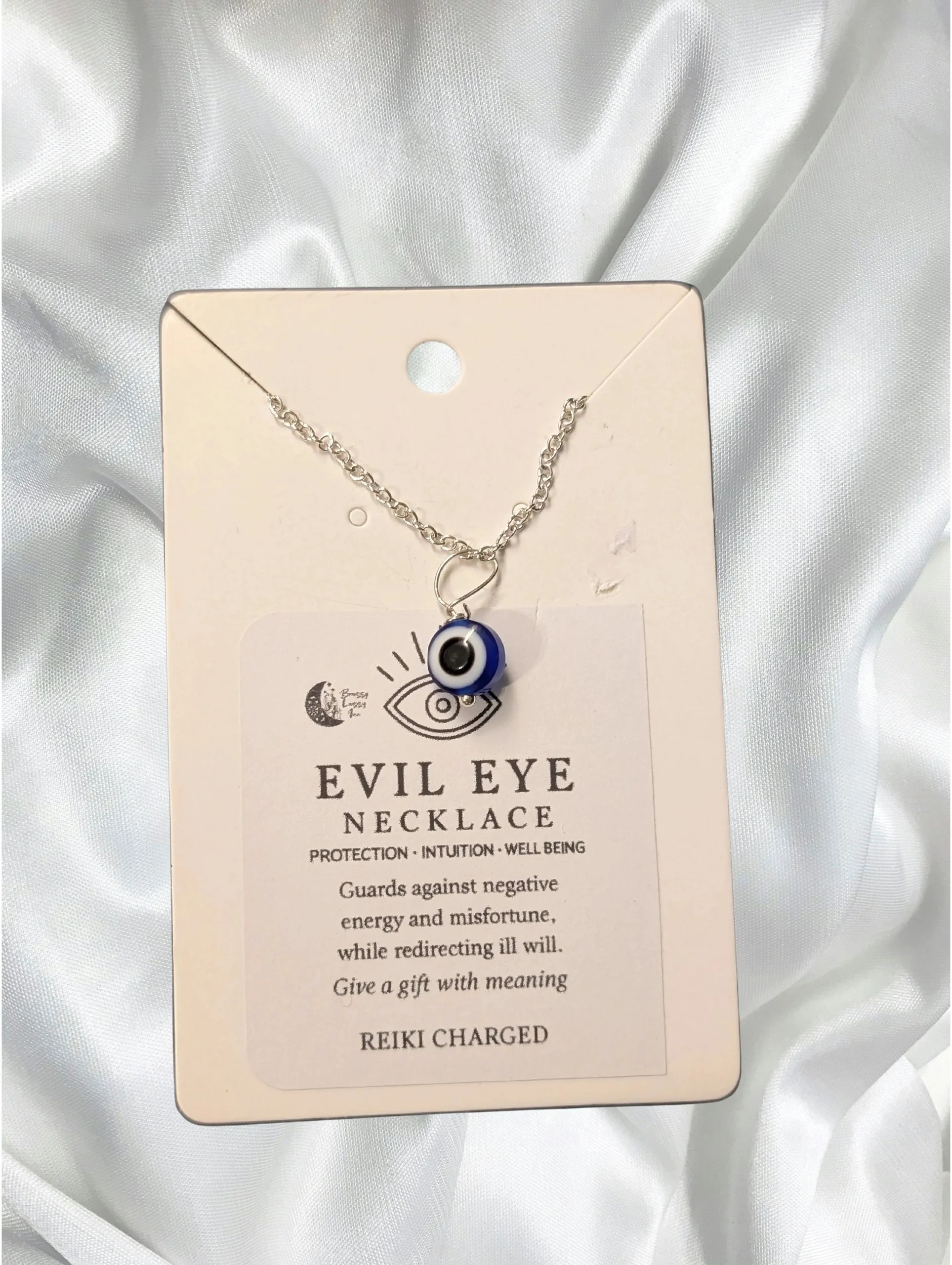 🧿 Evil Eye Necklace – Sterling Silver Chain (18")