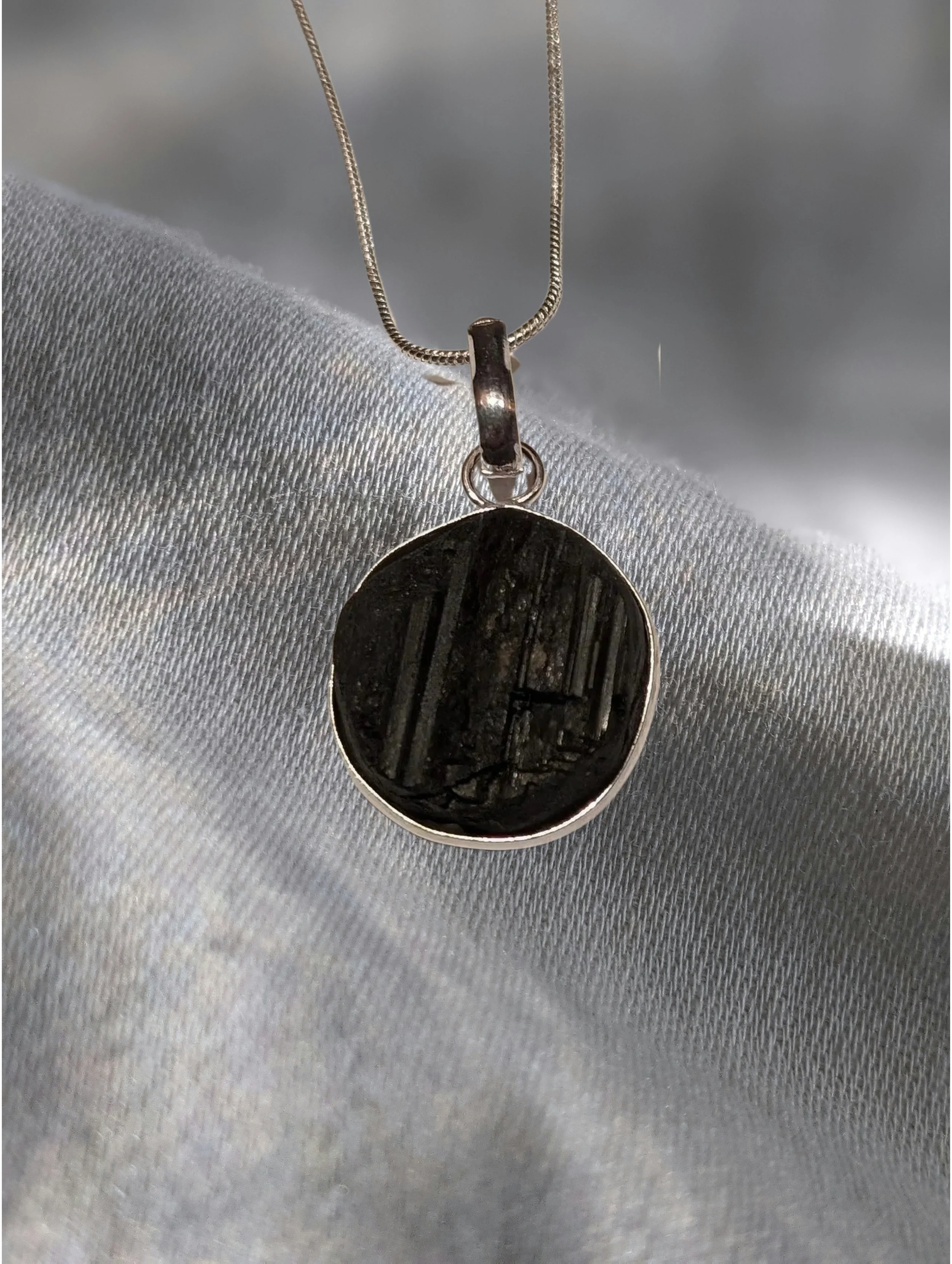 🌑✨ Tourmaline Round Pendant ✨🌑 Protection • Clarity • Energy Shielding
