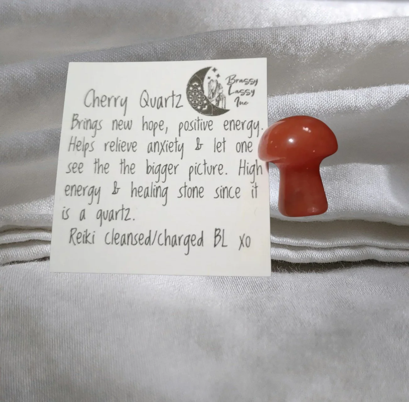 🍄🍒💗 Cherry Quartz Mini Mushroom (1") 💗🍒🍄  💗✨ Love • Vitality • Emotional Renewal • Optimism • Joy 🌸🔥