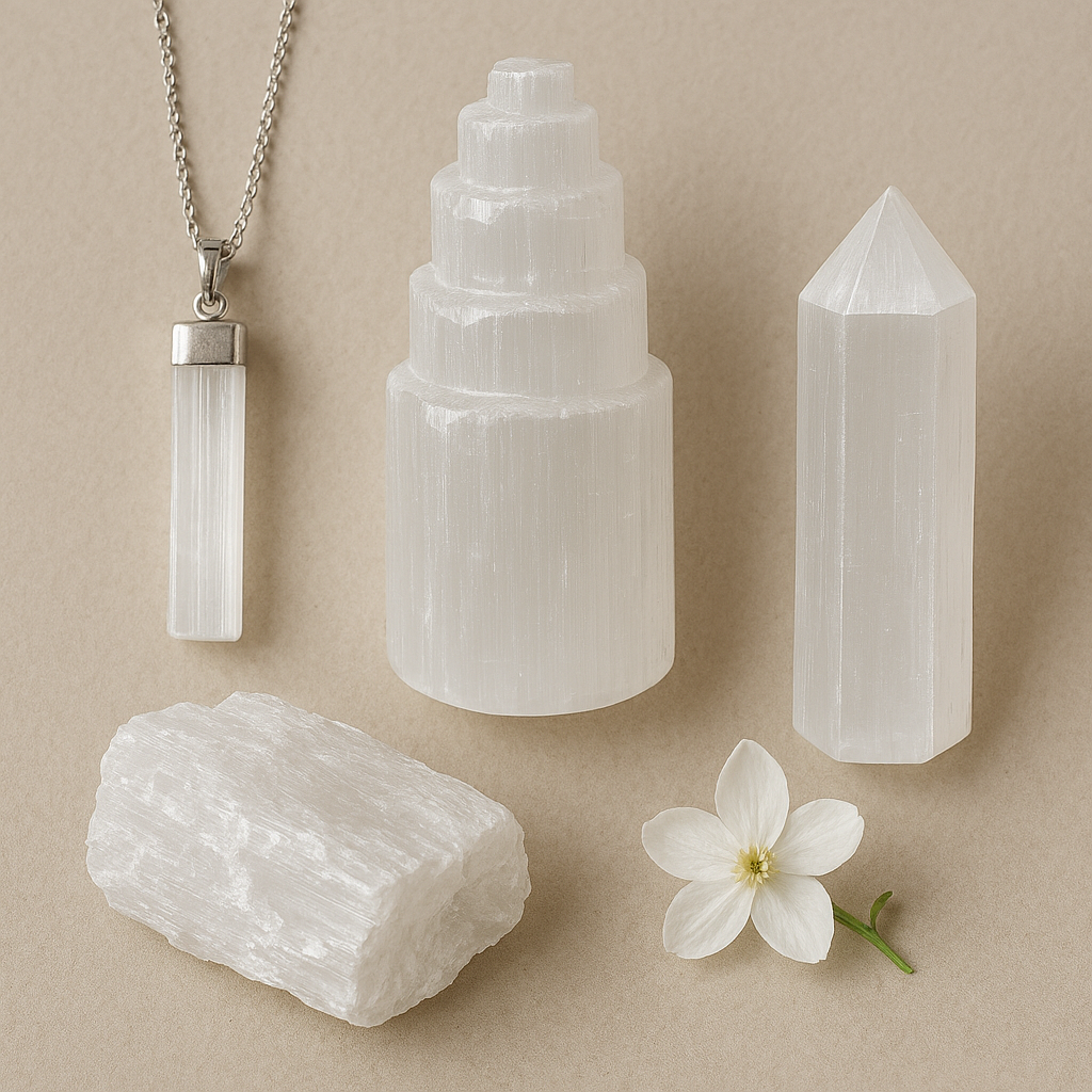Selenite
Cleansing • Clarity • Energy Renewal -
Cleansing tools, charging stones & crystals