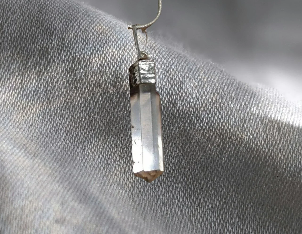 Clear Quartz Silver-Capped Point Pendant ✨ Balance • Healing • Universal Energy