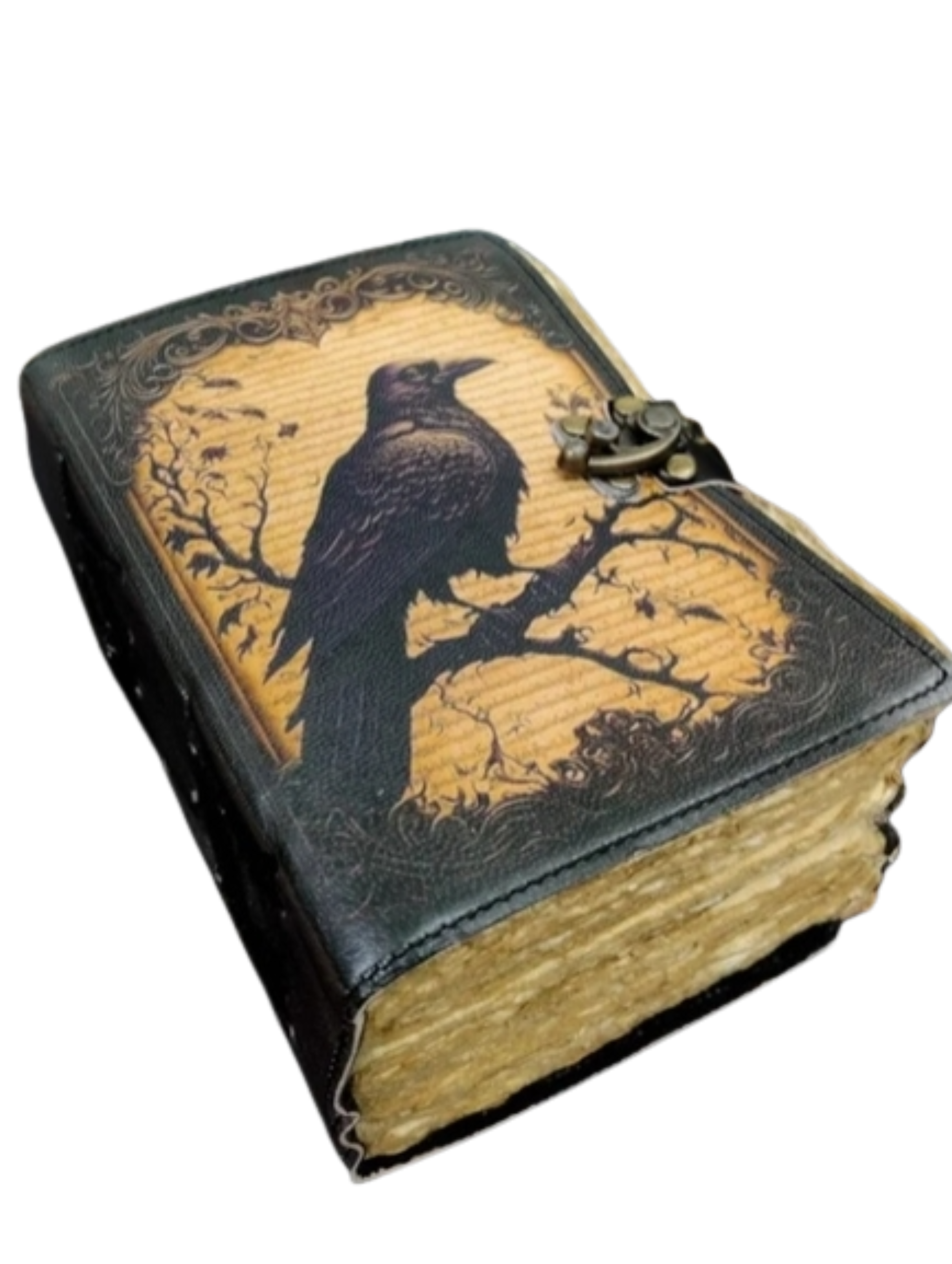 Golden Raven Leather Journal – Vintage Design | 200 Pages