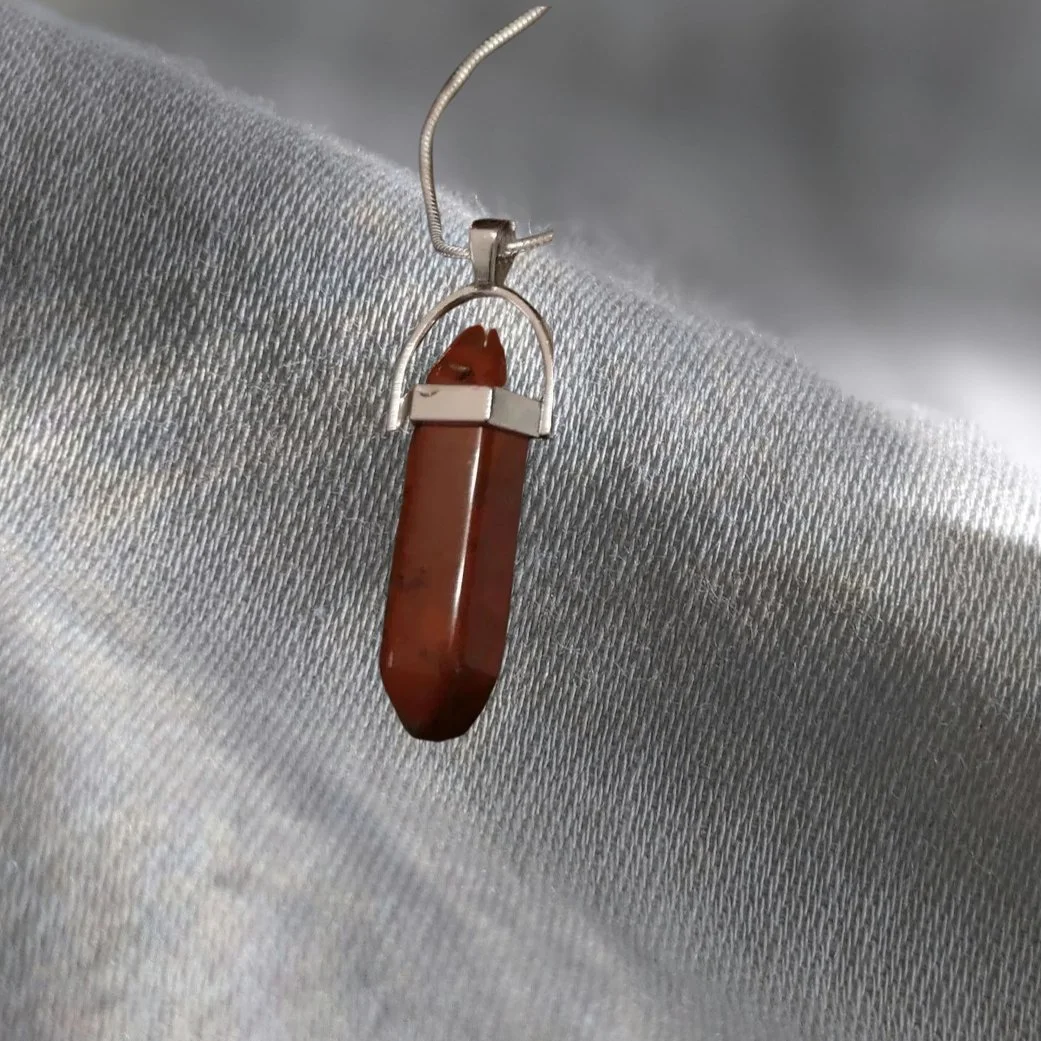 Red Jasper Point Pendant Necklace – Strength, Grounding & Protection