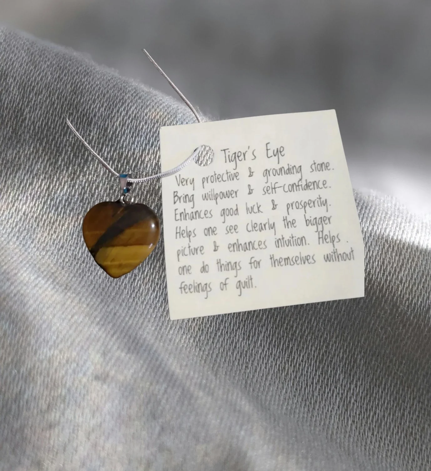 Tiger’s Eye Heart Pendant – Courage • Protection • Emotional Balance