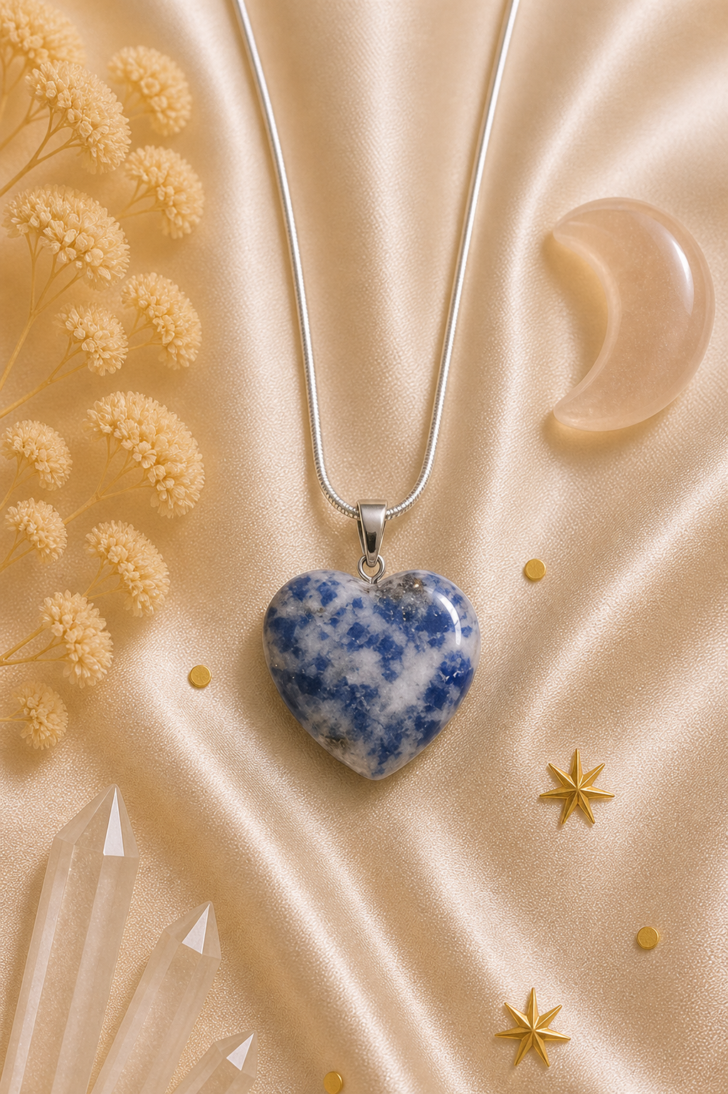Sodalite Heart Pendant – Logic • Harmony • Spiritual Insight