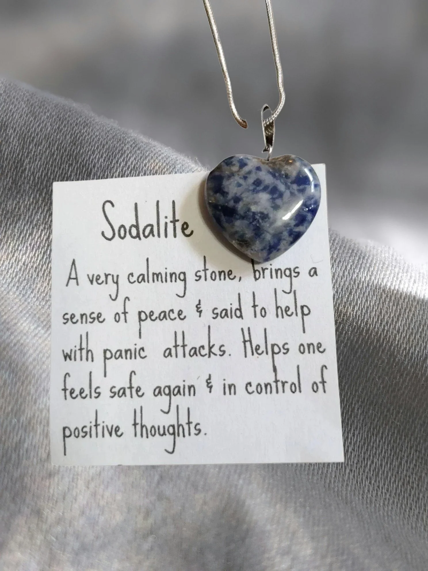 Sodalite Heart Pendant – Logic • Harmony • Spiritual Insight