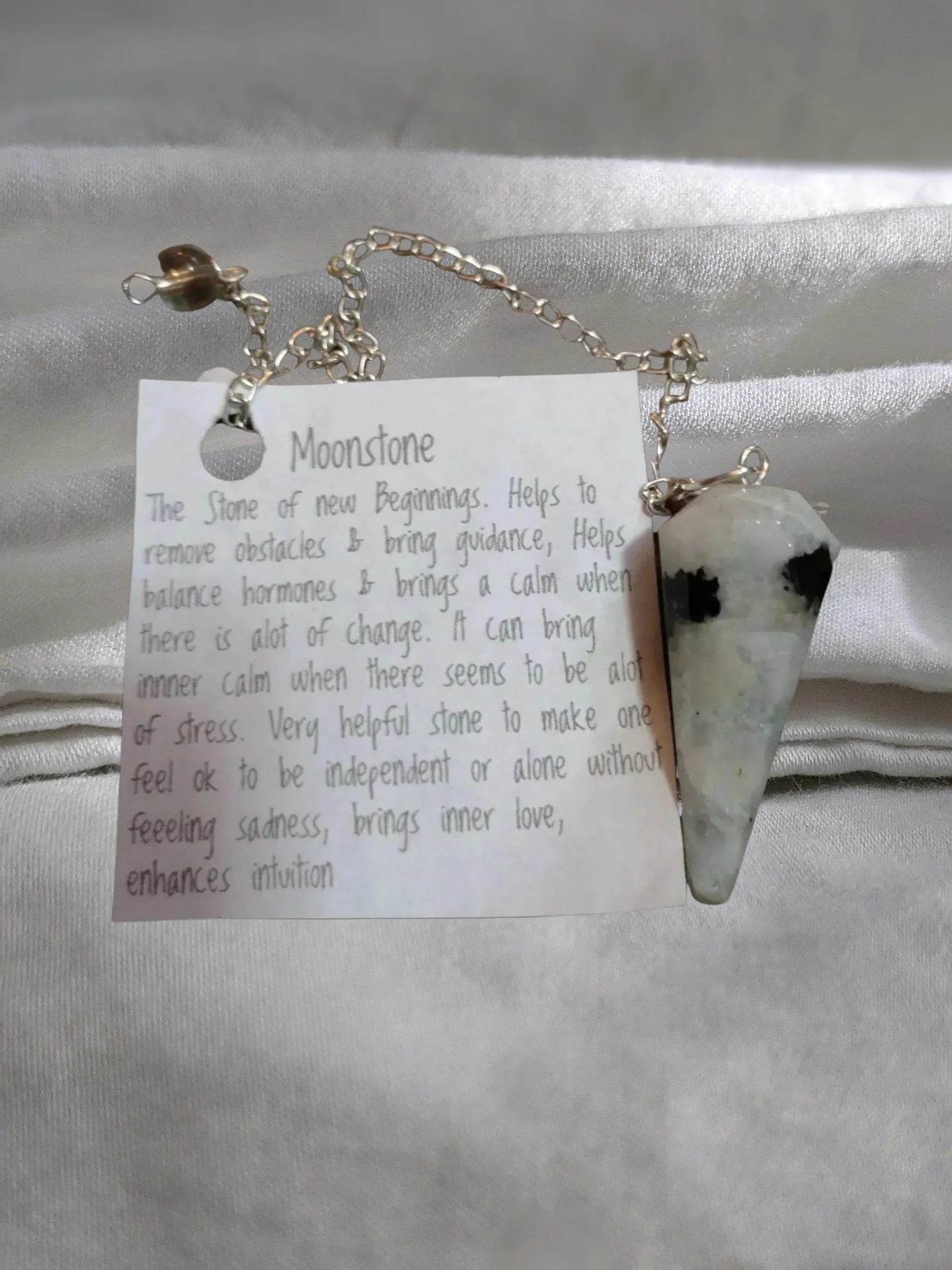 Moonstone Pendulum 💎 Emotional Balance & Intuitive Flow