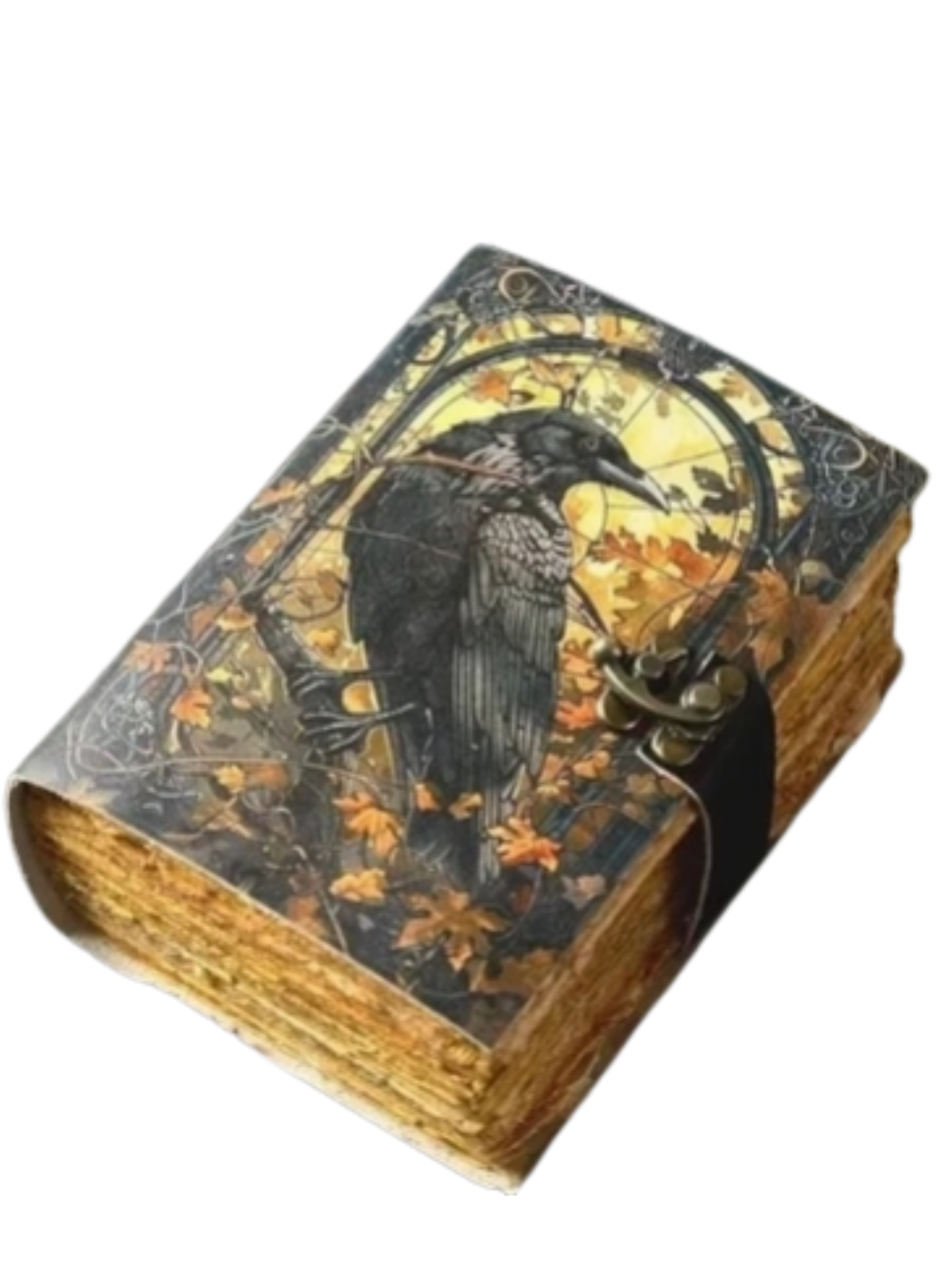 Raven Leather Journal – Autumn Raven Design | 200 Pages