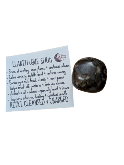 Llanite (Que Sera) Tumbled Crystal-Grounding, uplifting