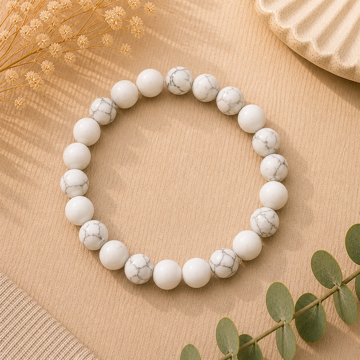 Howlite Stretch Bracelet – Calm, Clarity & Emotional Balance