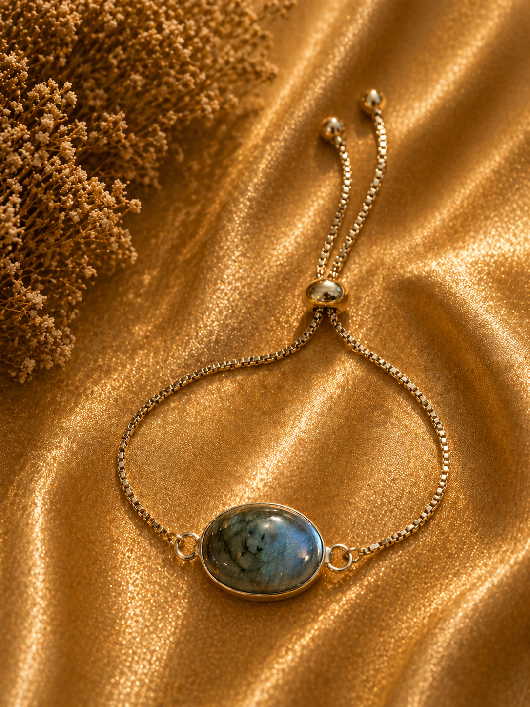 Labradorite Sterling Silver Slider Bracelet – Transformation & Intuition