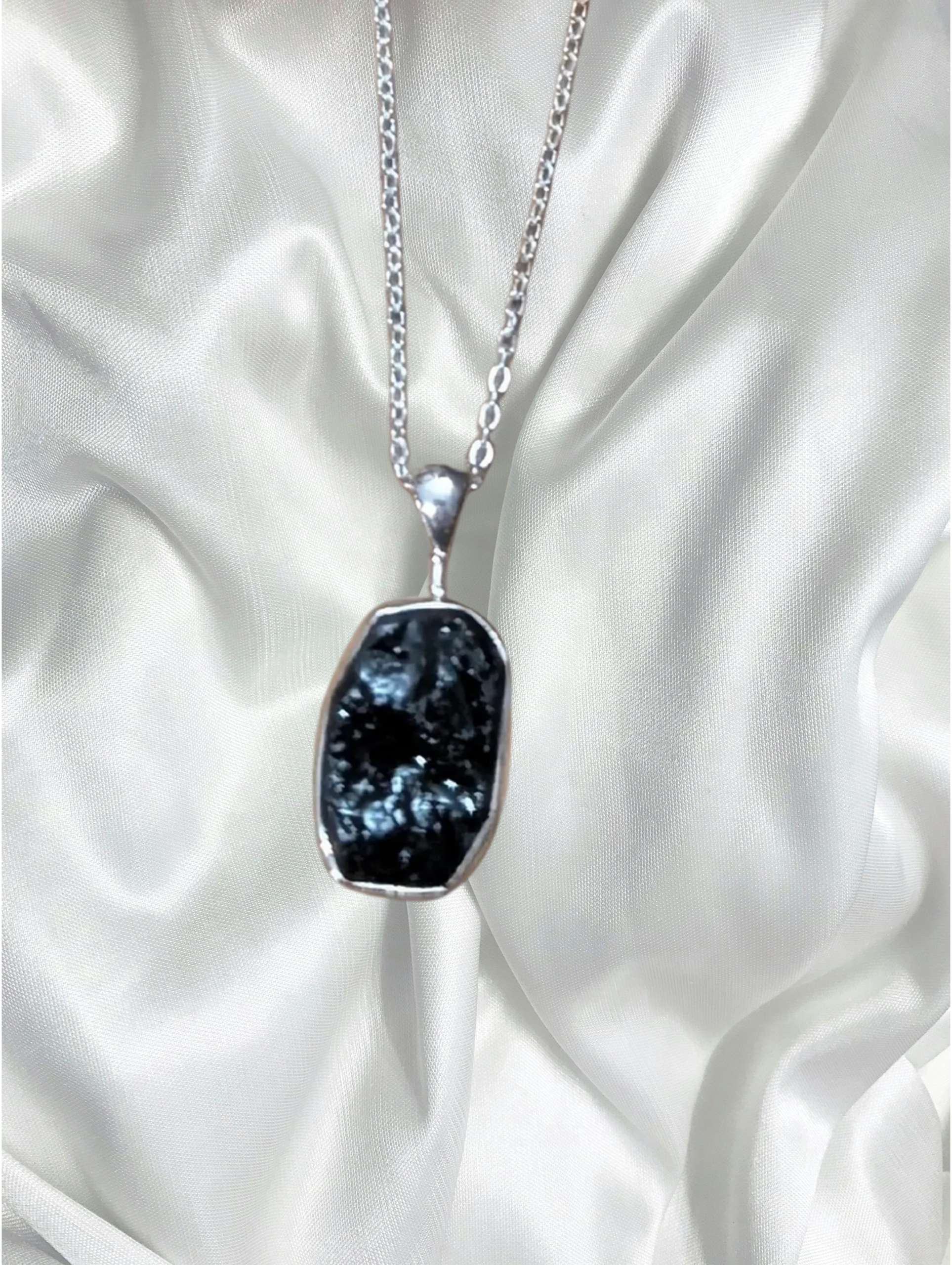 Shungite Sterling Silver Pendant Necklace