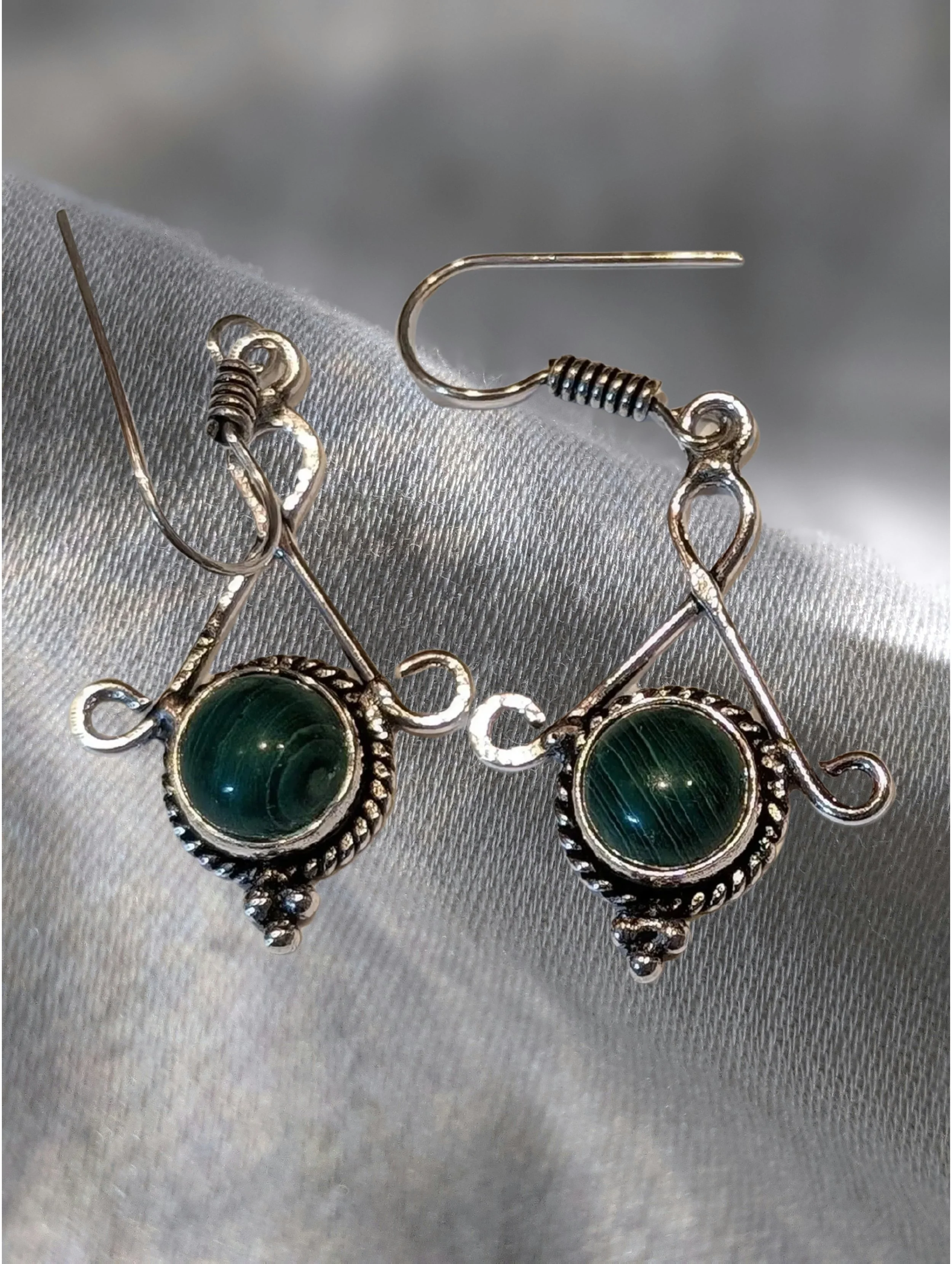 💚✨ Malachite Scroll Talisman Drop Earrings ✨💚  Protection • Emotional Healing • Grounded Flow • Inner Strength