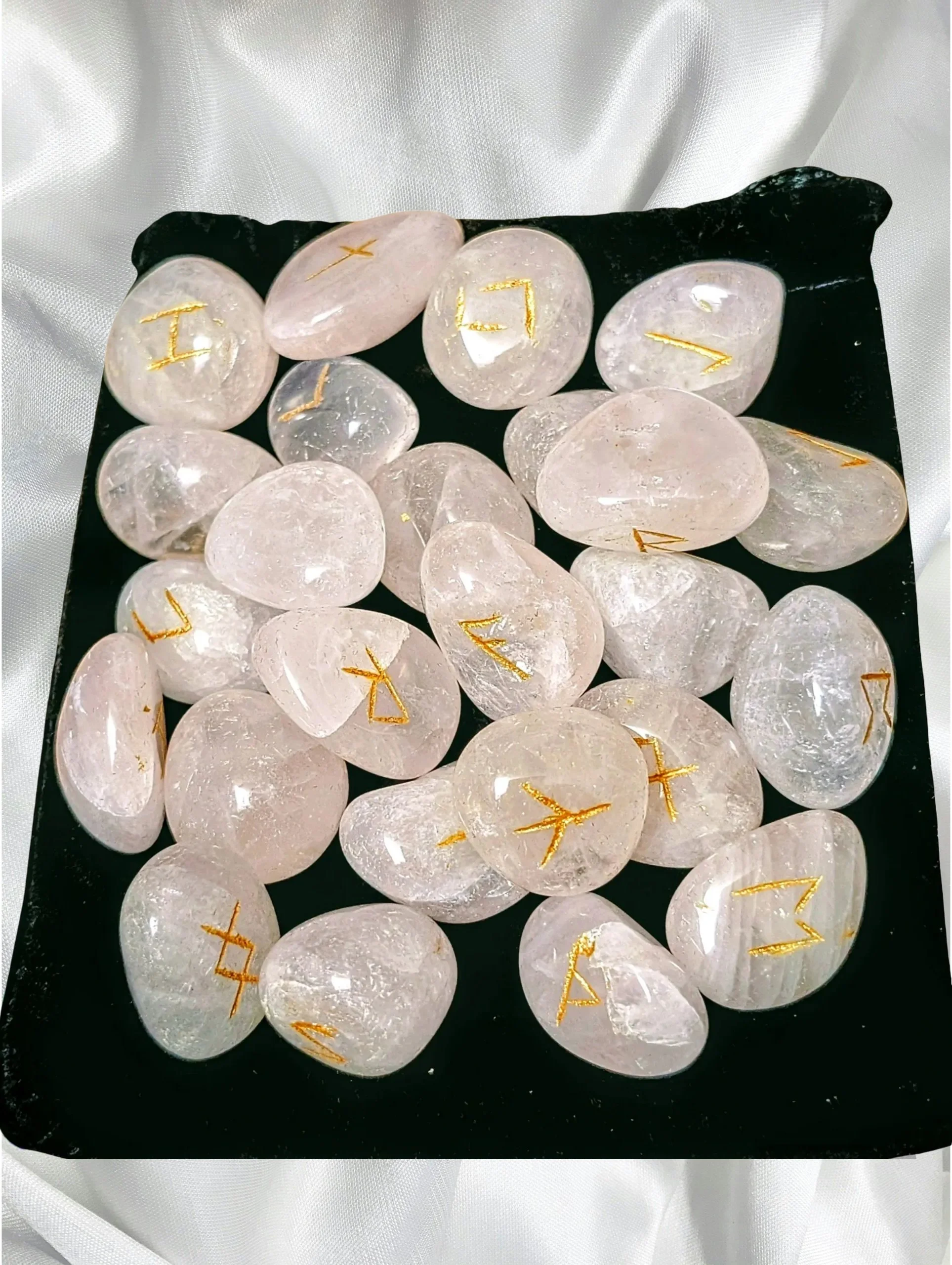 Rose Quartz Rune Set (Medium 20–25mm) – Love • Heart Wisdom