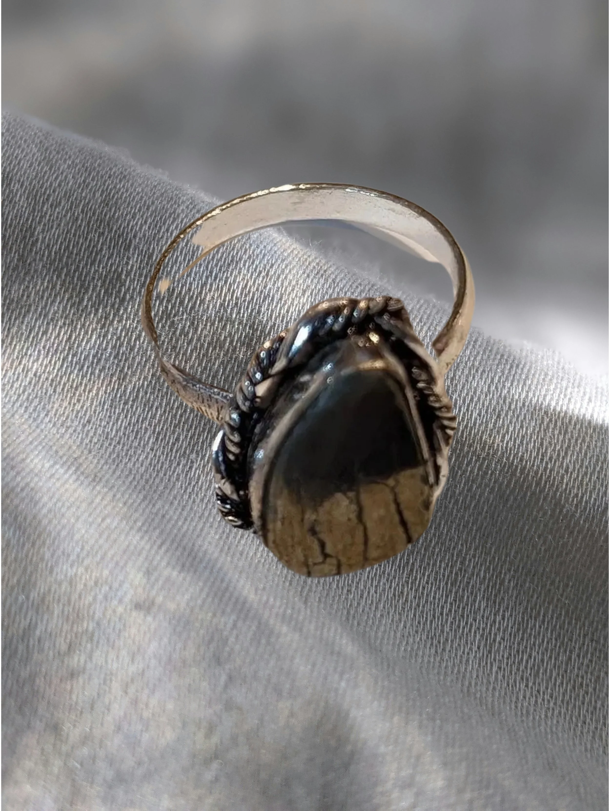 ⚡🌟 Pyrite Freeform Sterling Silver Ring – Size 7  Manifestation • Abundance • Confidence