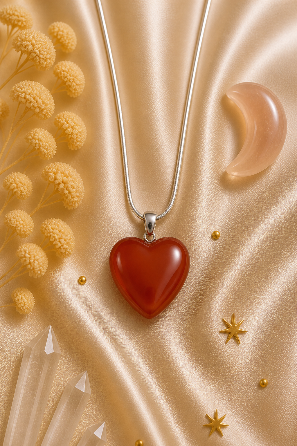 Carnelian Heart Pendant – Positivity • Creativity • Motivation