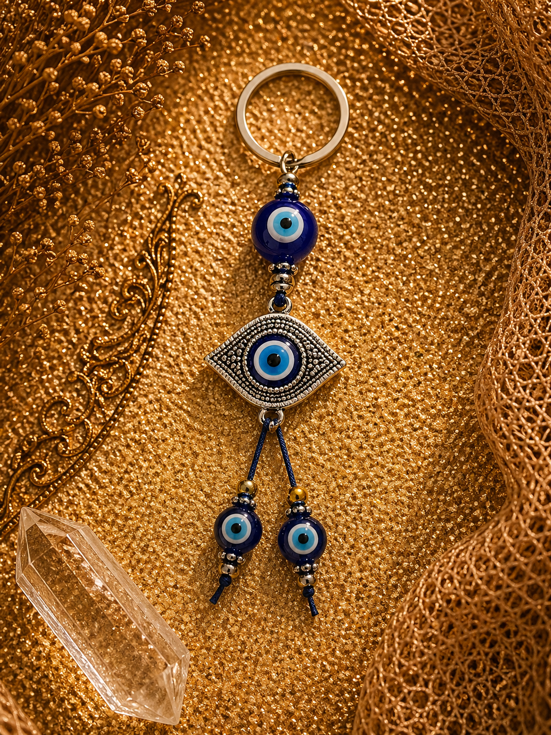 Evil Eye Keychain – Spin Top Charm Protection • Luck • Ward Off Negativity