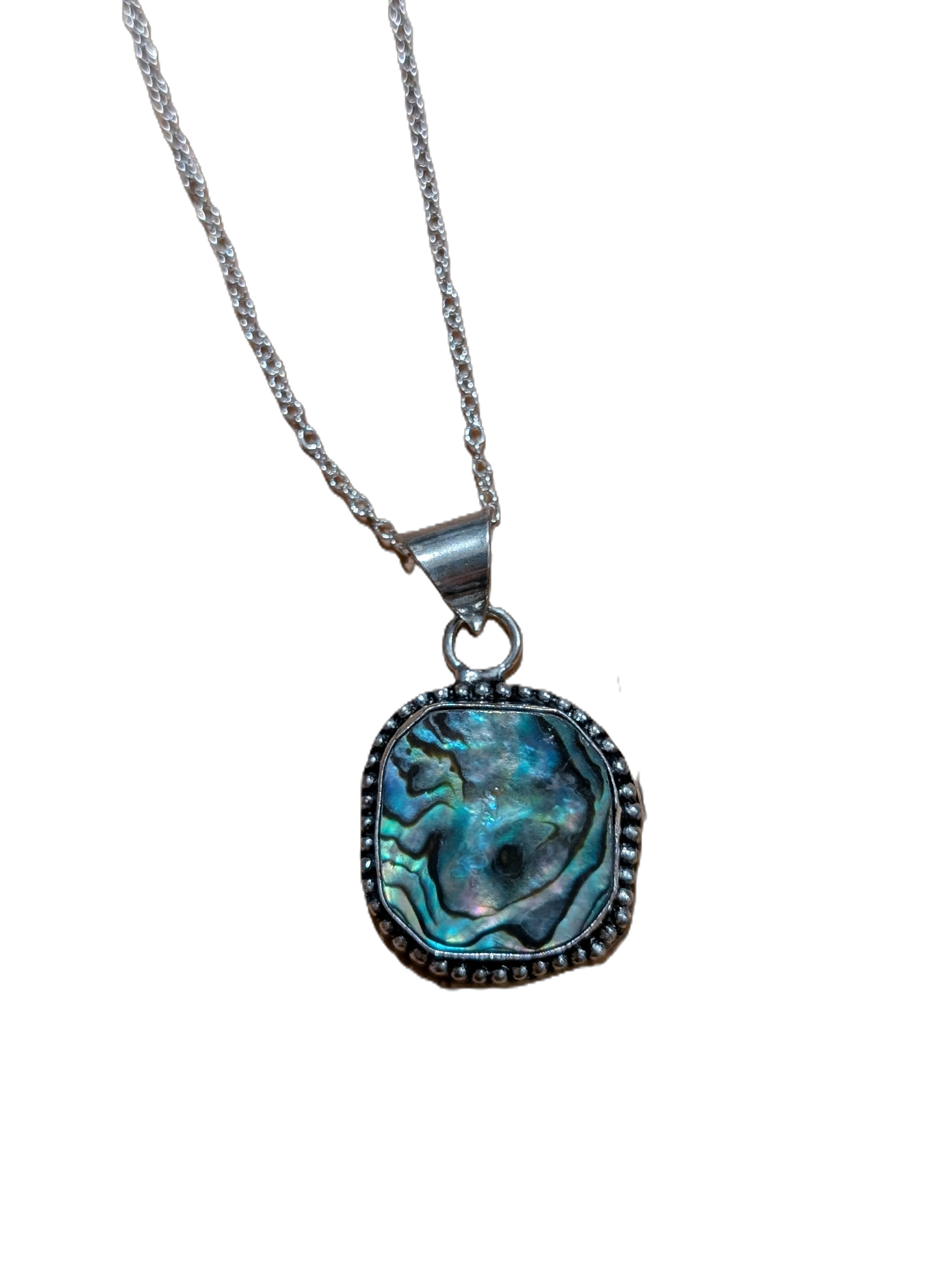 Abalone Shell Sterling Silver Square Pendant – Calm • Balance • Protection