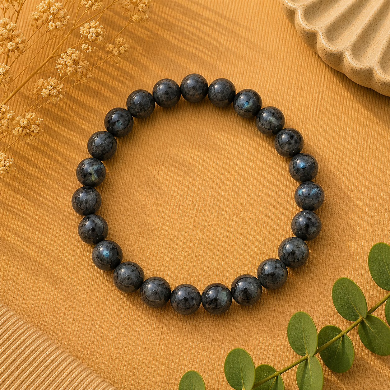 Larvikite Stretch Bracelet – Protection, Grounding & Clarity