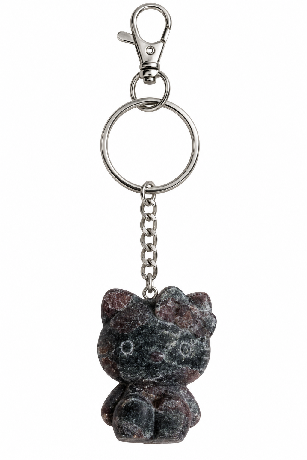 Garnet Gemstone Kitty Keychain & Bag Charm