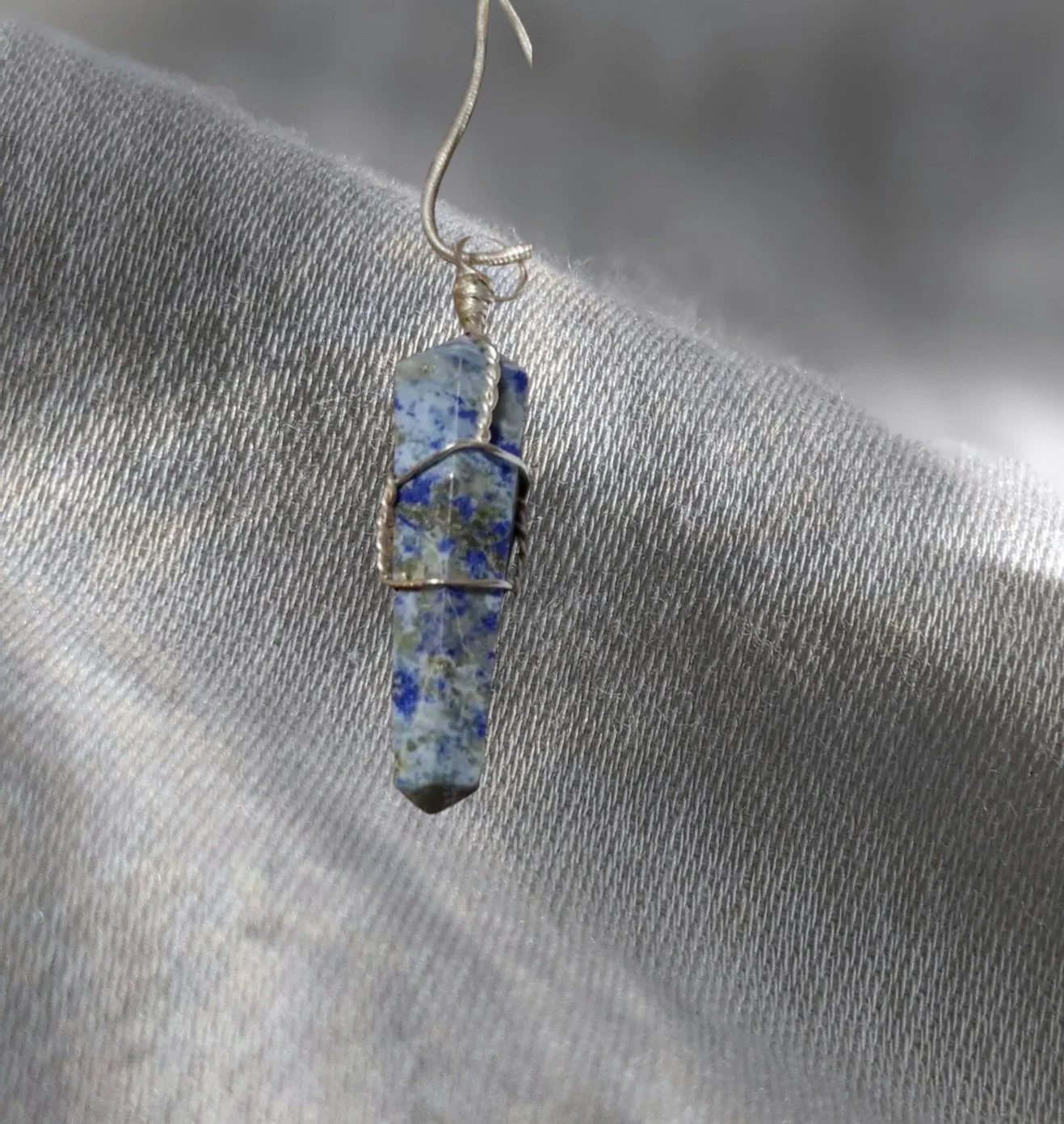 Lapis Lazuli Wire-Wrapped Point Pendant Necklace ✨ Awareness • Clarity • Self-Acceptance