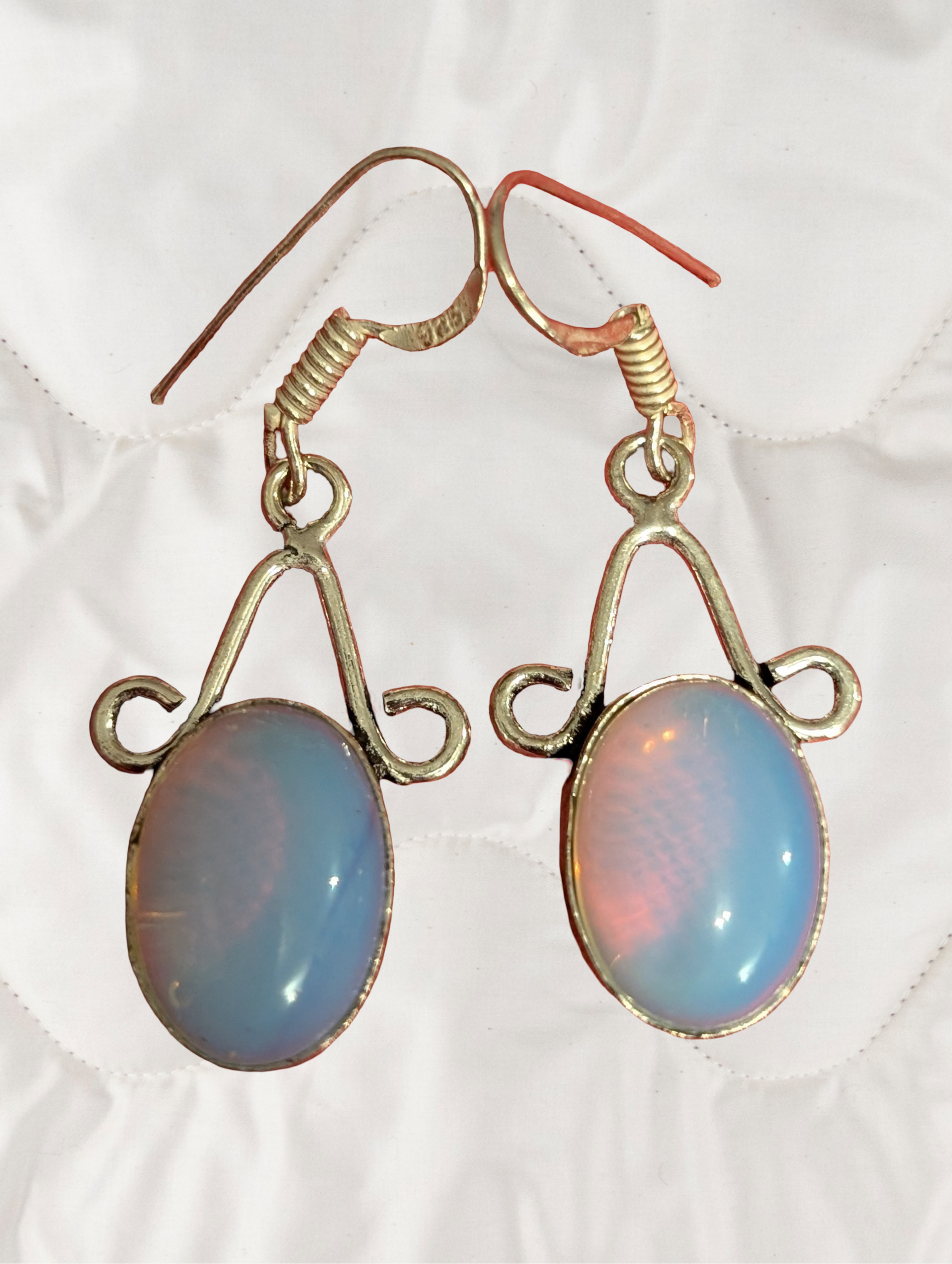 🌙✨ Opalite Scrollwork Oval Earrings ✨🌙