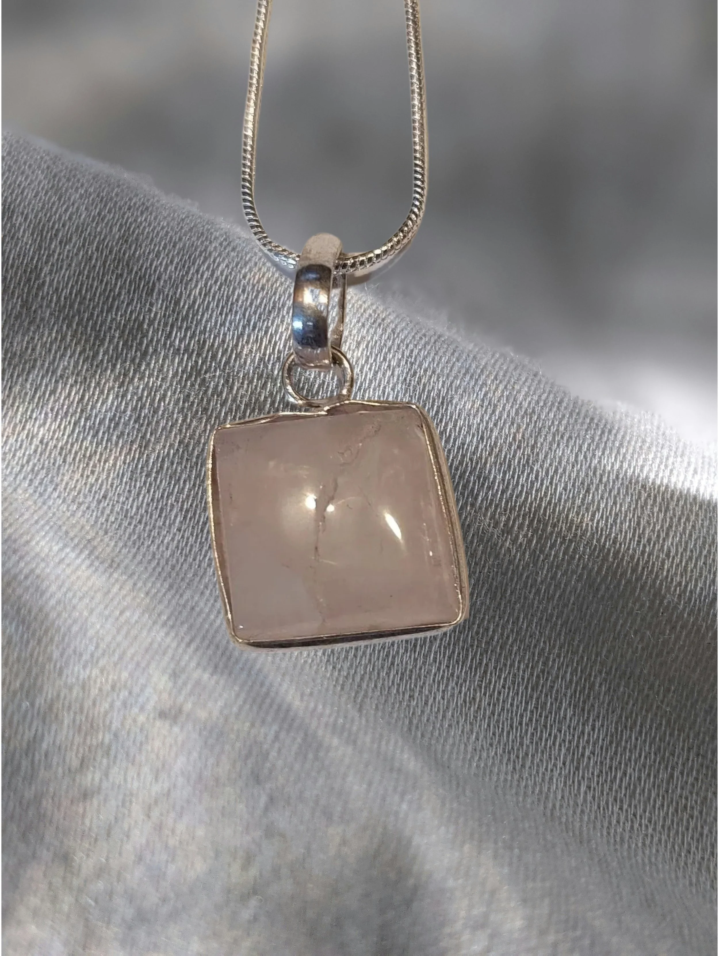 🌸✨ Rose Quartz Square Pendant ✨🌸 Love • Compassion • Emotional Healing