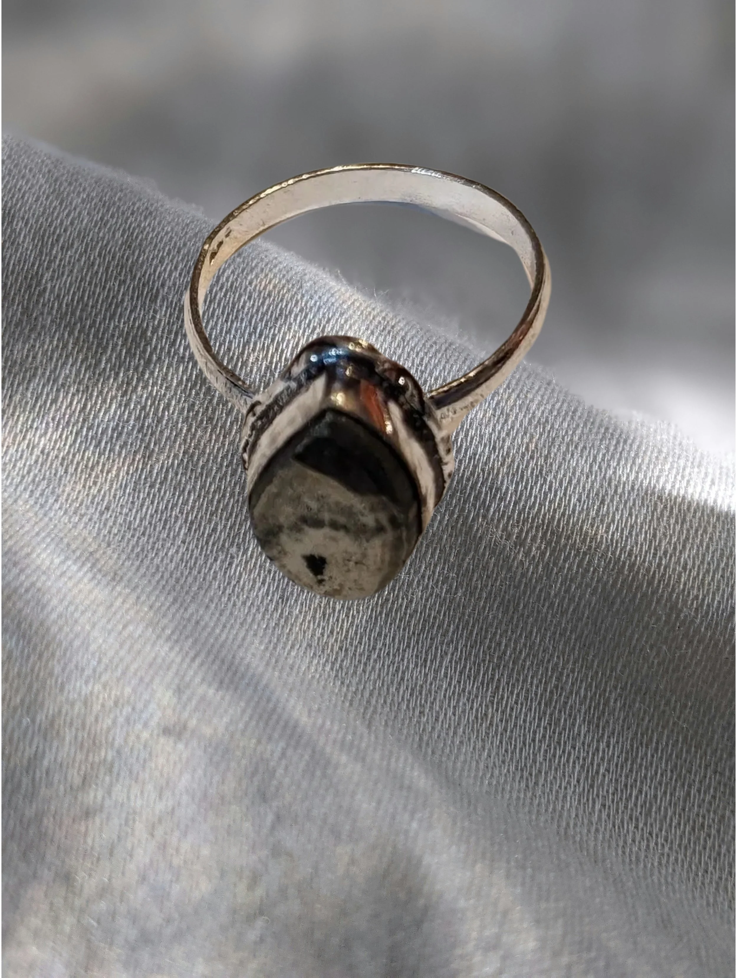 ⚡✨ Pyrite Freeform Sterling Silver Ring – Size 9  Manifestation • Abundance  • Confidence ✨⚡