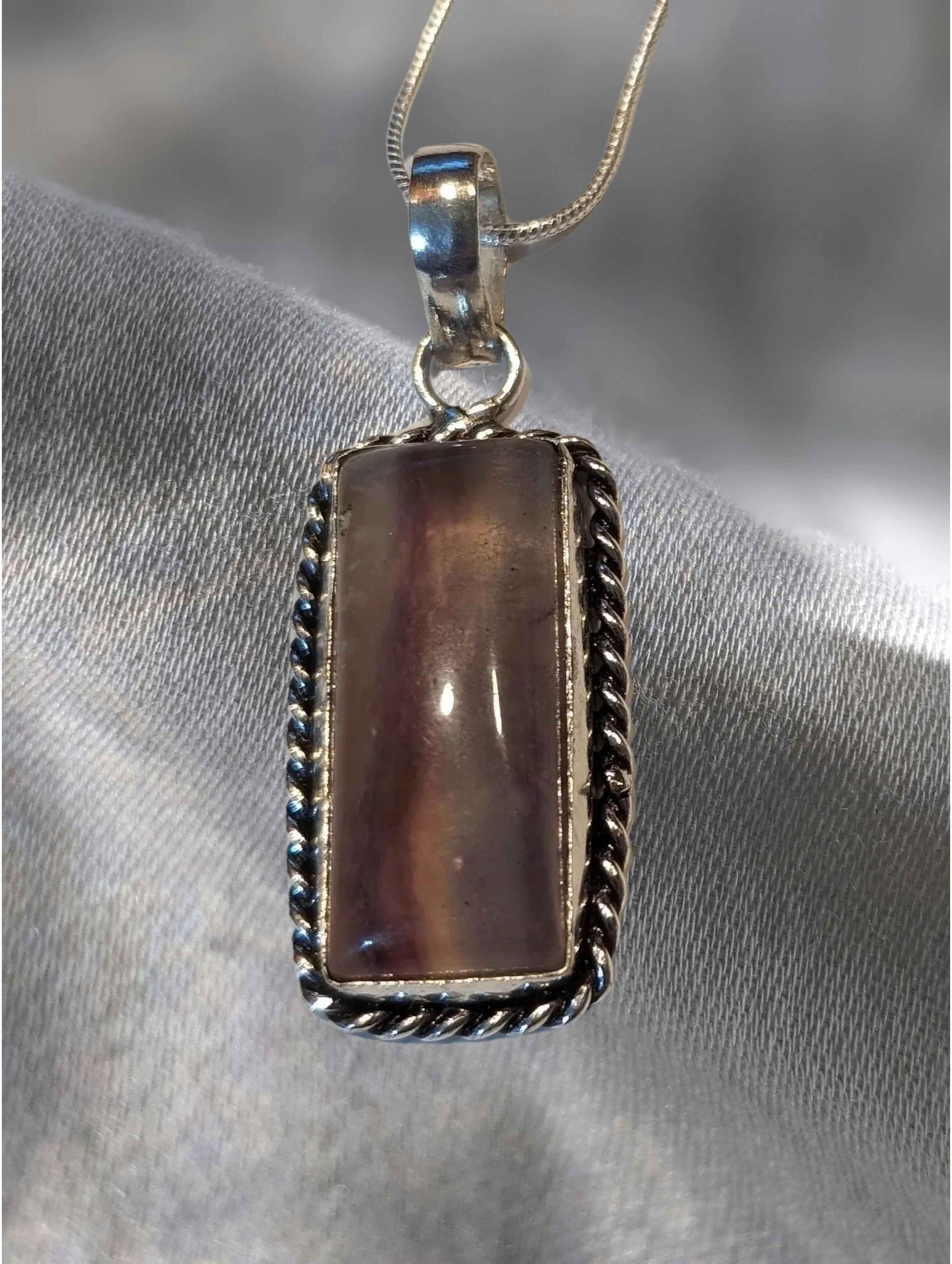 🌈✨ Fluorite Filigree Rectangle Pendant ✨🌈 Focus • Calm • Energy Cleansing