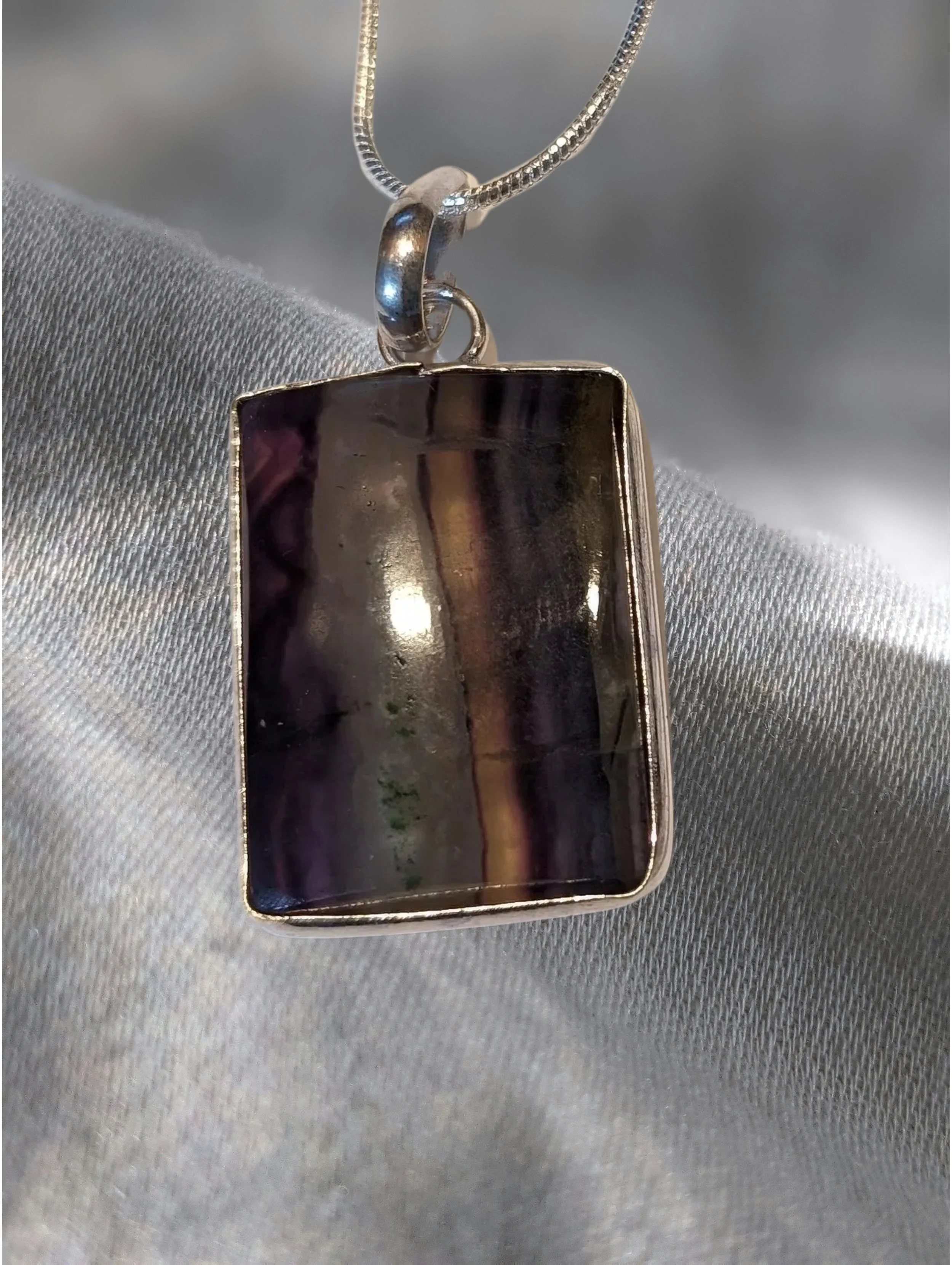 🌈✨ Fluorite Square Pendant ✨🌈 Focus • Calm • Energy Cleansing