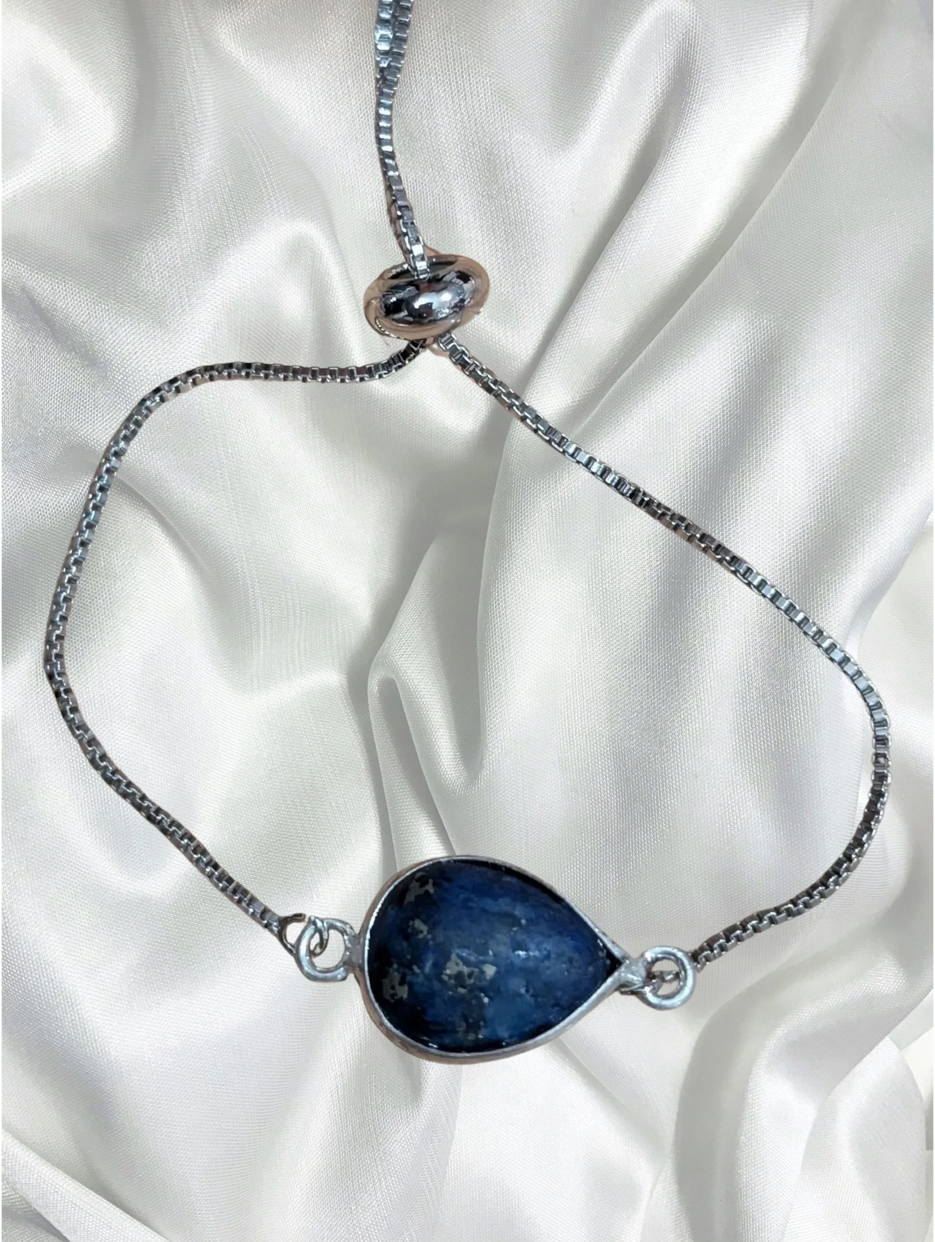 Lapis Lazuli Slider Bracelet – Sterling Silver