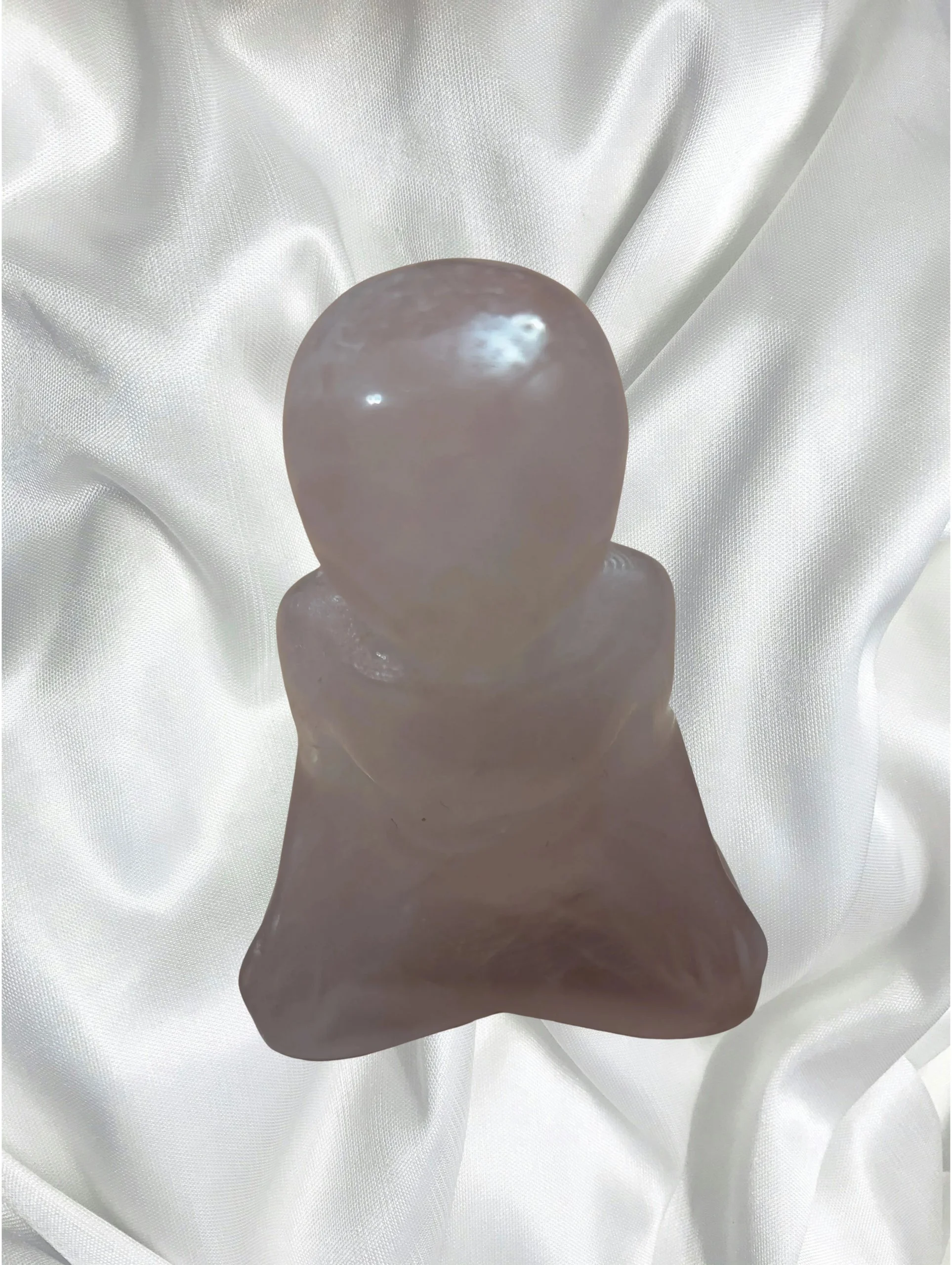 👽💗 Rose Quartz “Zen Alien” Carving – 2”