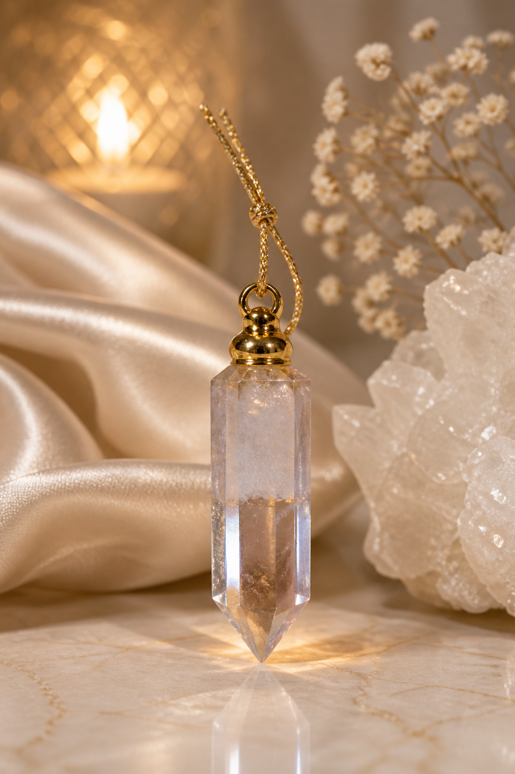 Clear Quartz Memorial Urn Necklace– Amplification & Clarity