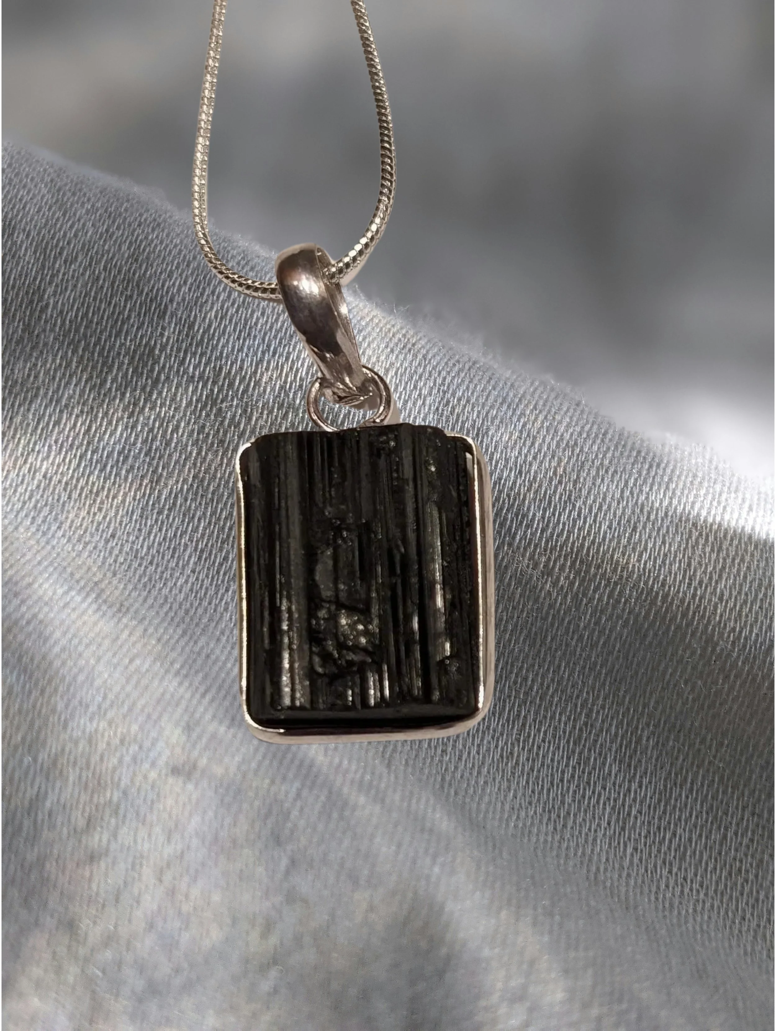 ⬛✨ Tourmaline Square Pendant ✨⬛ Protection • Clarity • Energy Shielding