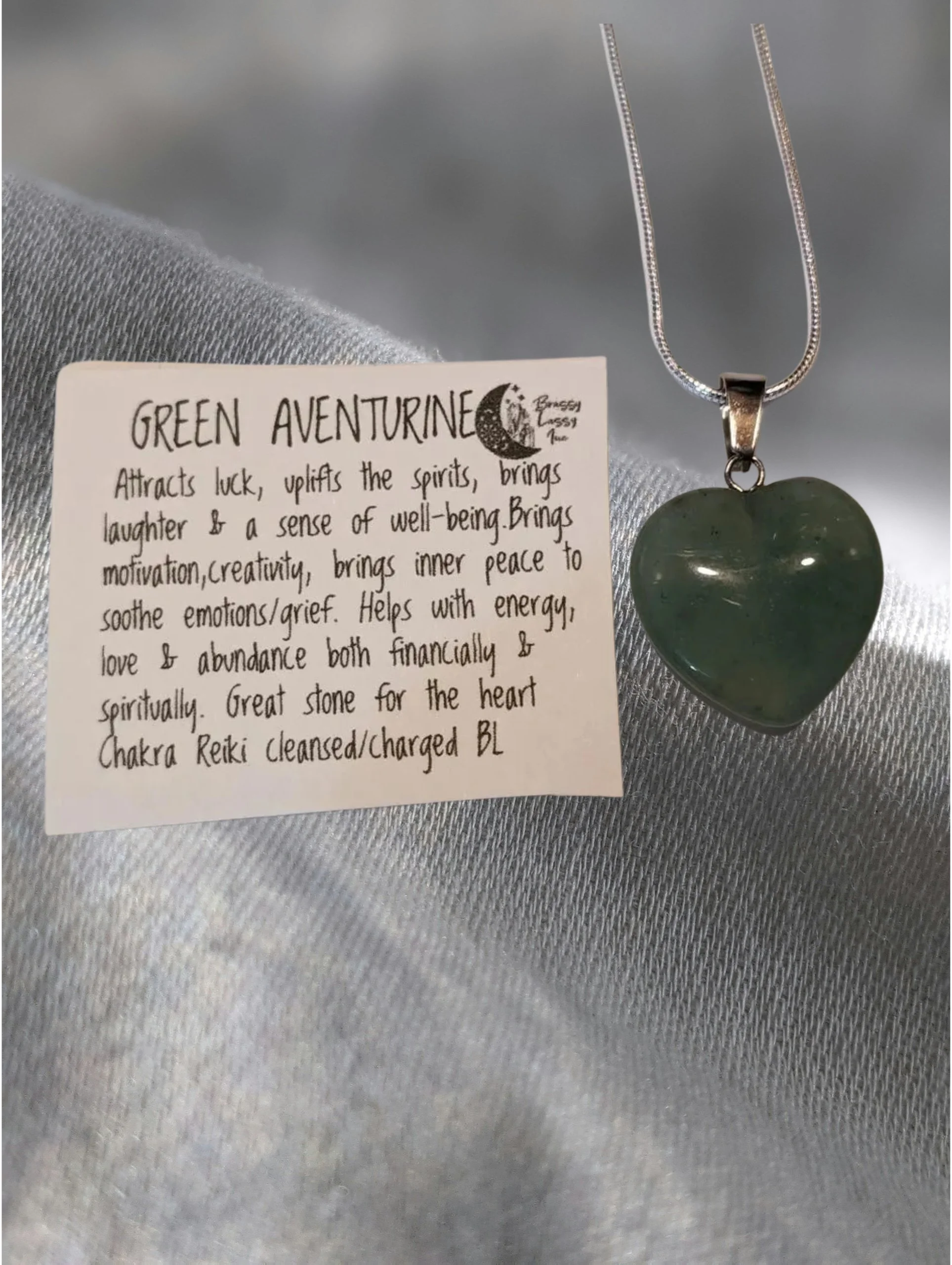 Green Aventurine Heart Pendant – Positivity • Peace • Empowerment