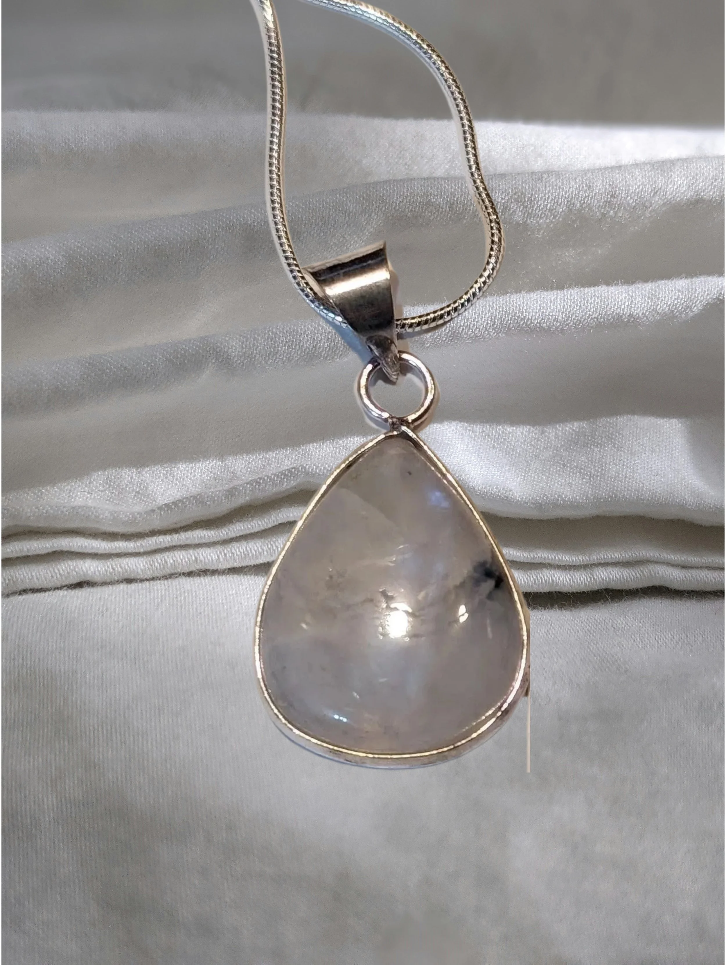 Moonstone Pear Pendant – Intuition • New Beginnings • Emotional Harmony