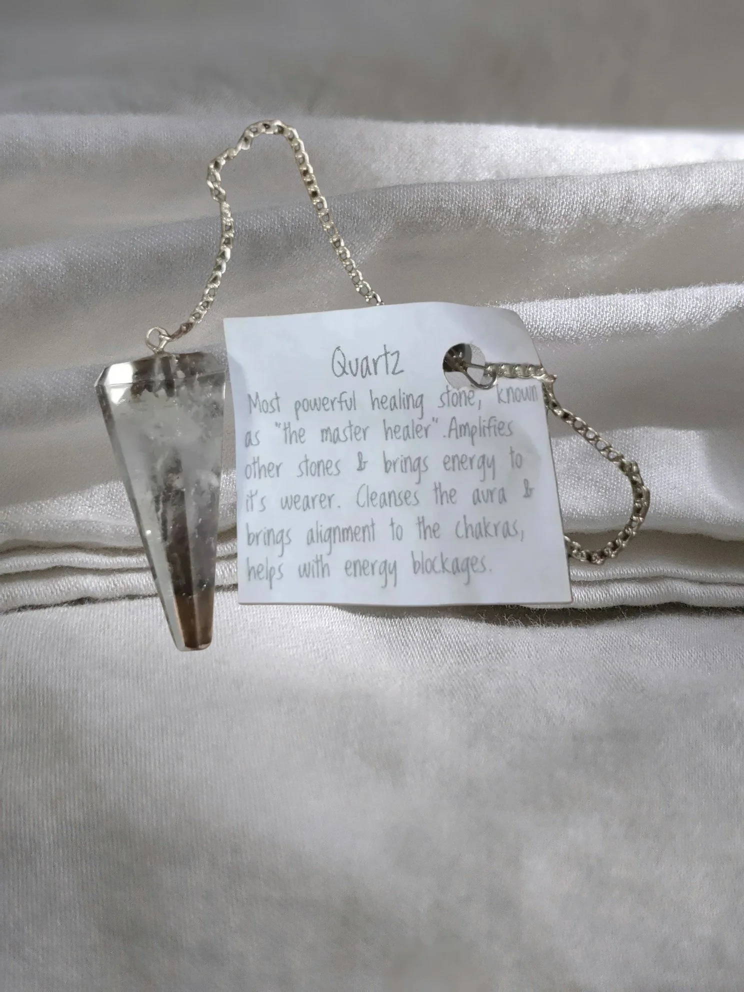 ✨ Clear Quartz Pendulum – Amplification & Clarity