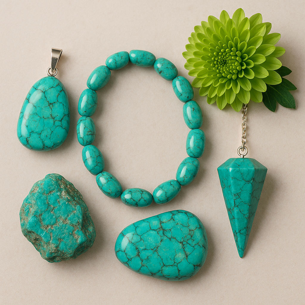 Turquoise
Protection • Communication • Balance - Pendants, earrings, bracelets, carvings & crystals